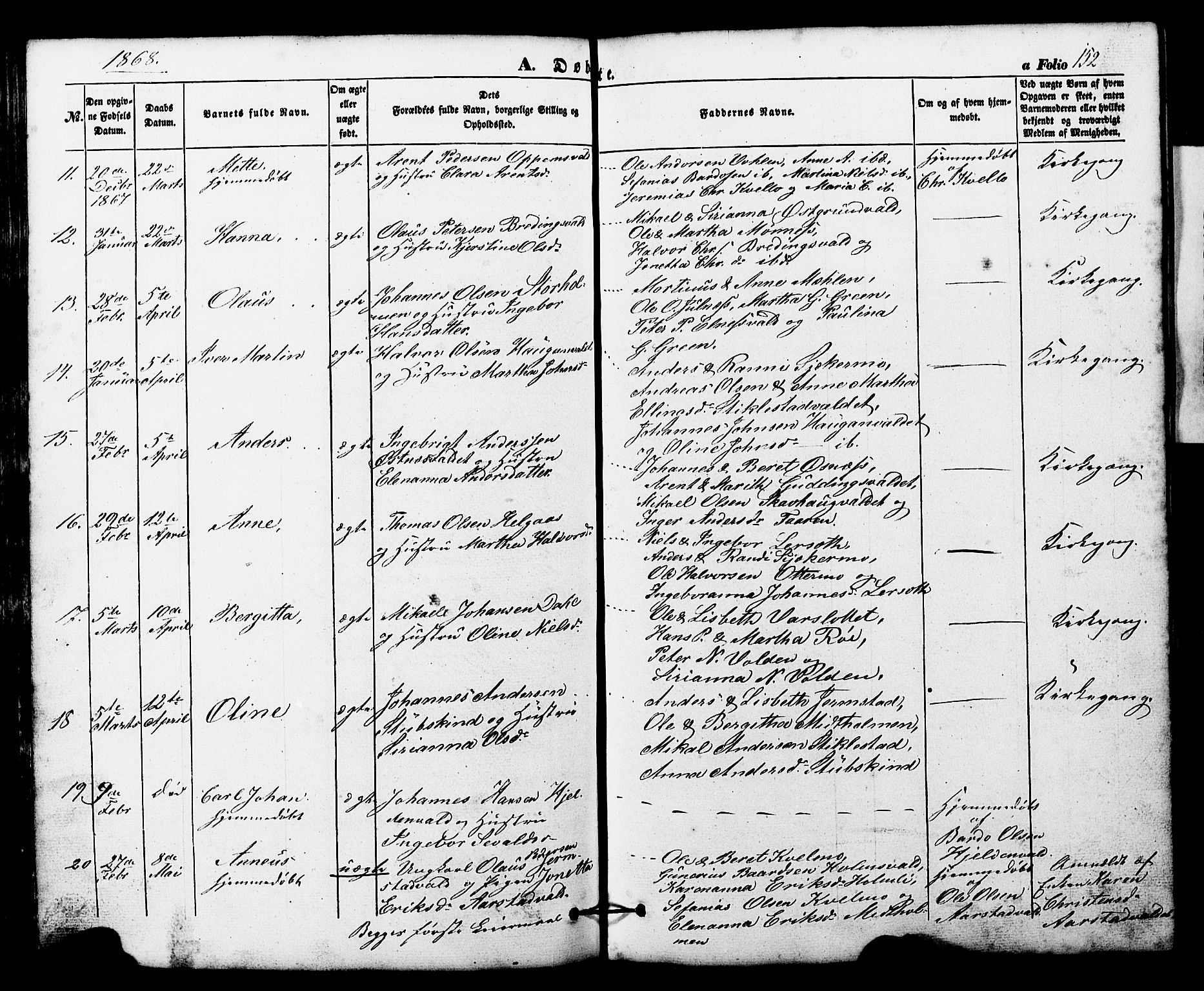 Ministerialprotokoller, klokkerbøker og fødselsregistre - Nord-Trøndelag, AV/SAT-A-1458/724/L0268: Klokkerbok nr. 724C04, 1846-1878, s. 152