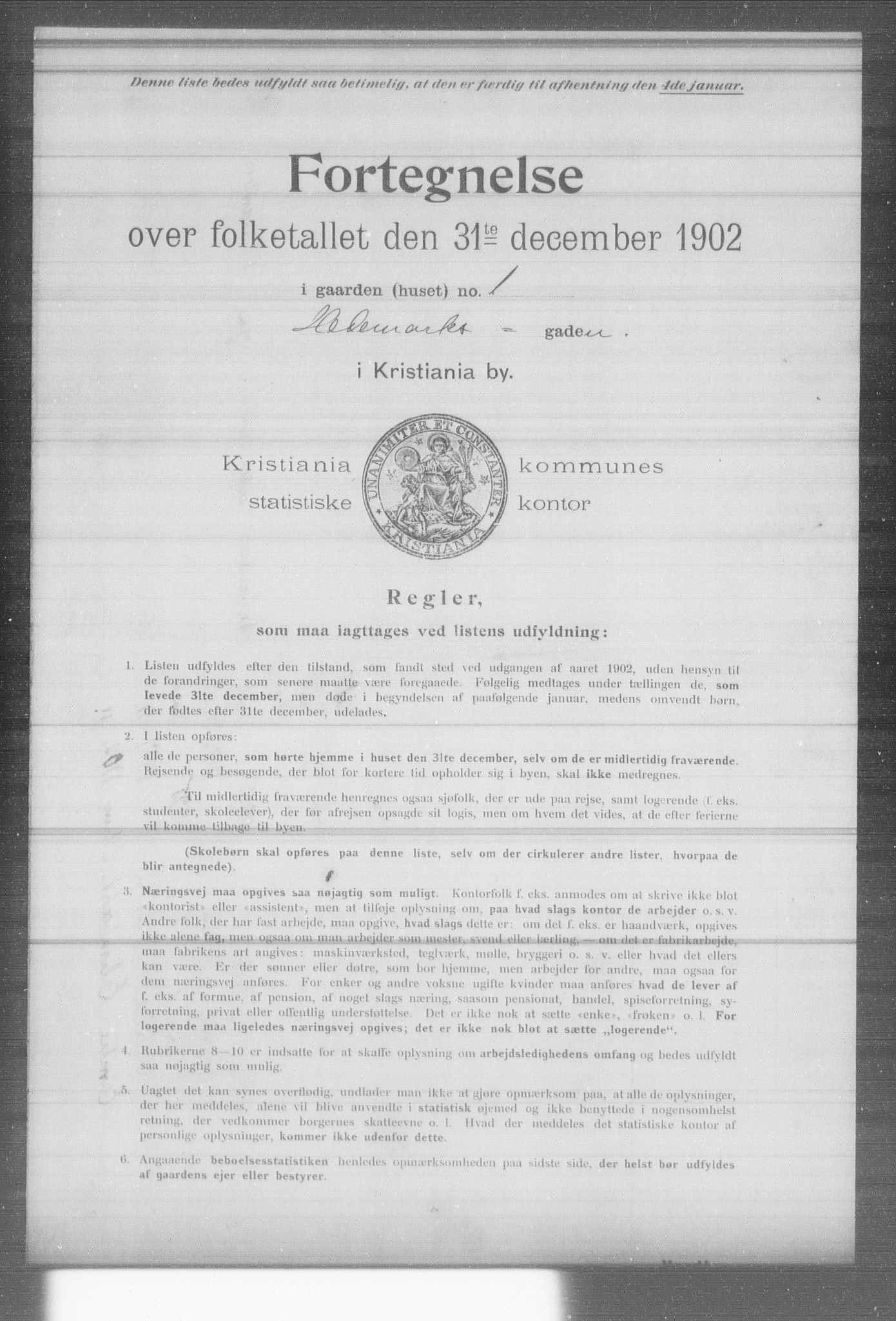 OBA, Kommunal folketelling 31.12.1902 for Kristiania kjøpstad, 1902, s. 6991