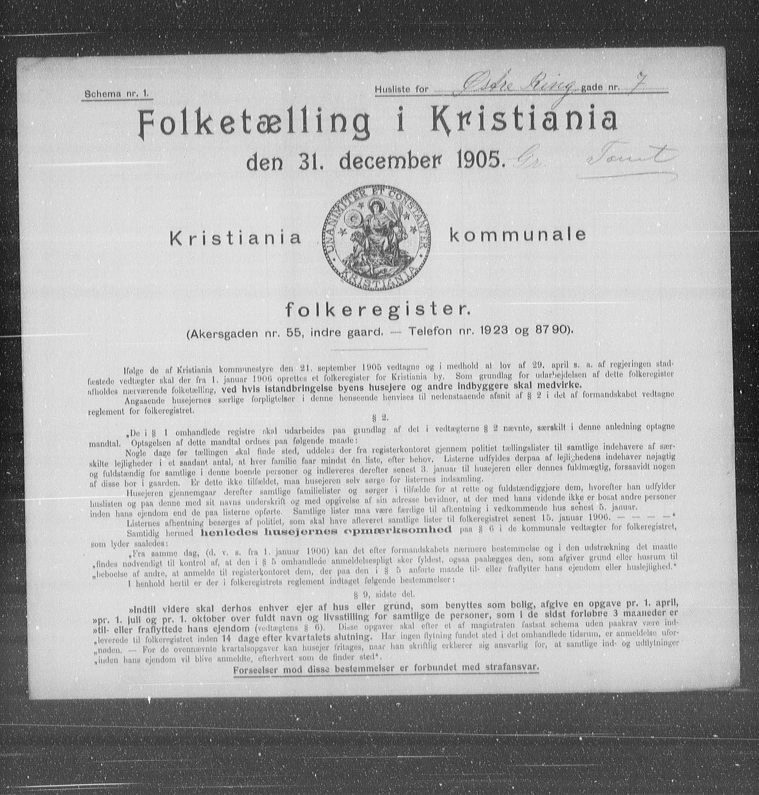 OBA, Kommunal folketelling 31.12.1905 for Kristiania kjøpstad, 1905, s. 68046