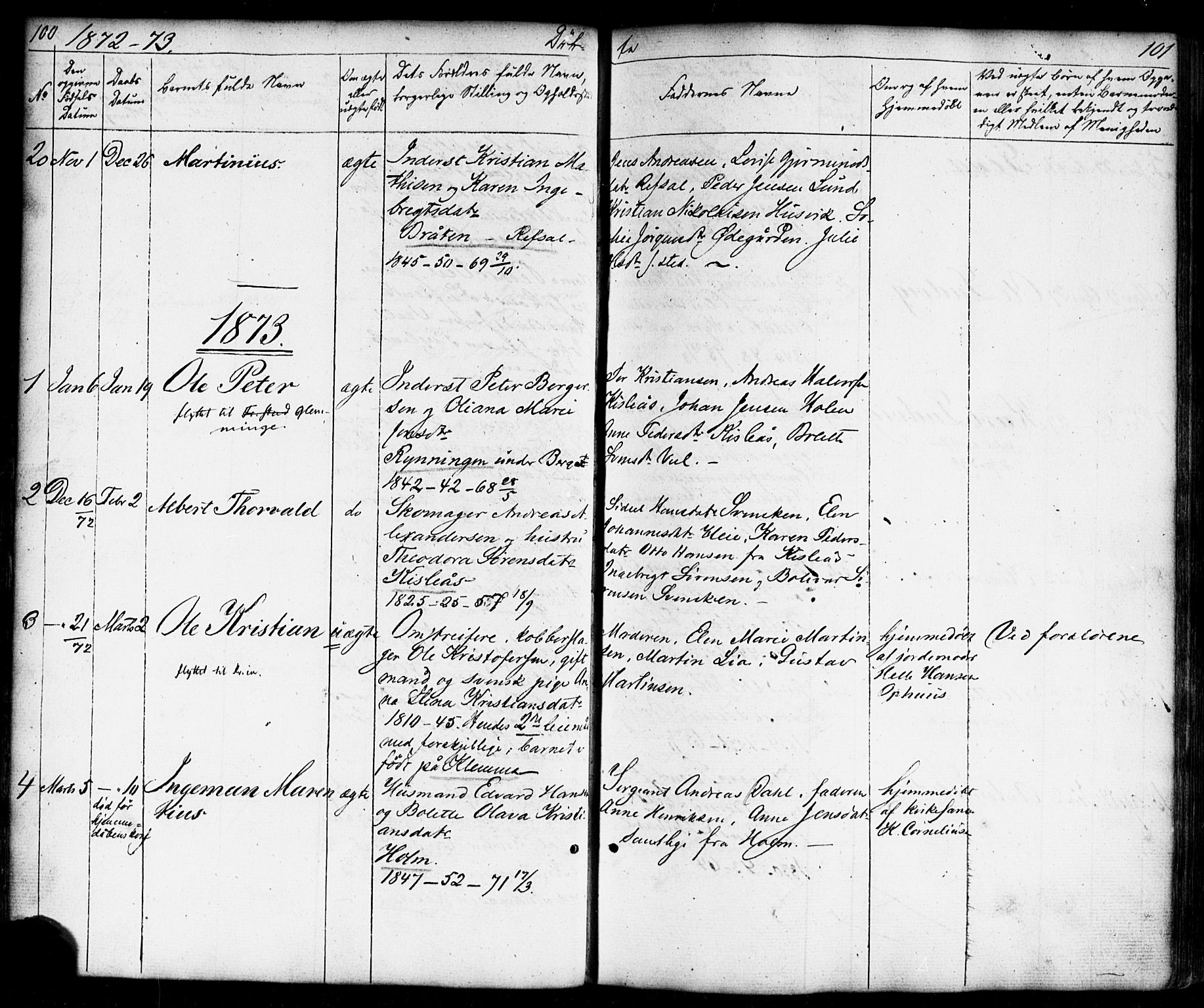 Borge prestekontor Kirkebøker, SAO/A-10903/F/Fb/L0002: Ministerialbok nr. II 2, 1853-1877, s. 100-101