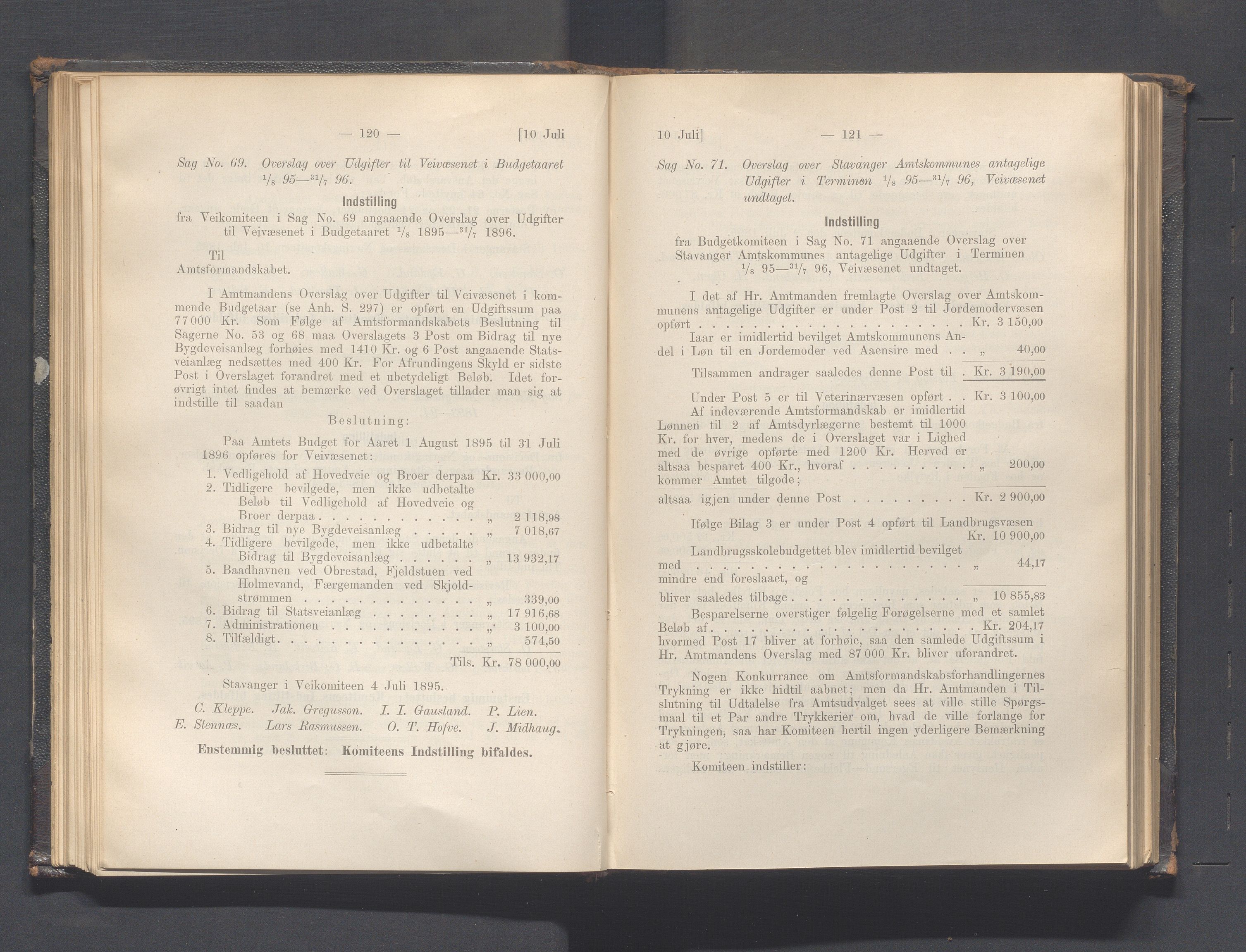 Rogaland fylkeskommune - Fylkesrådmannen , IKAR/A-900/A, 1895, s. 70