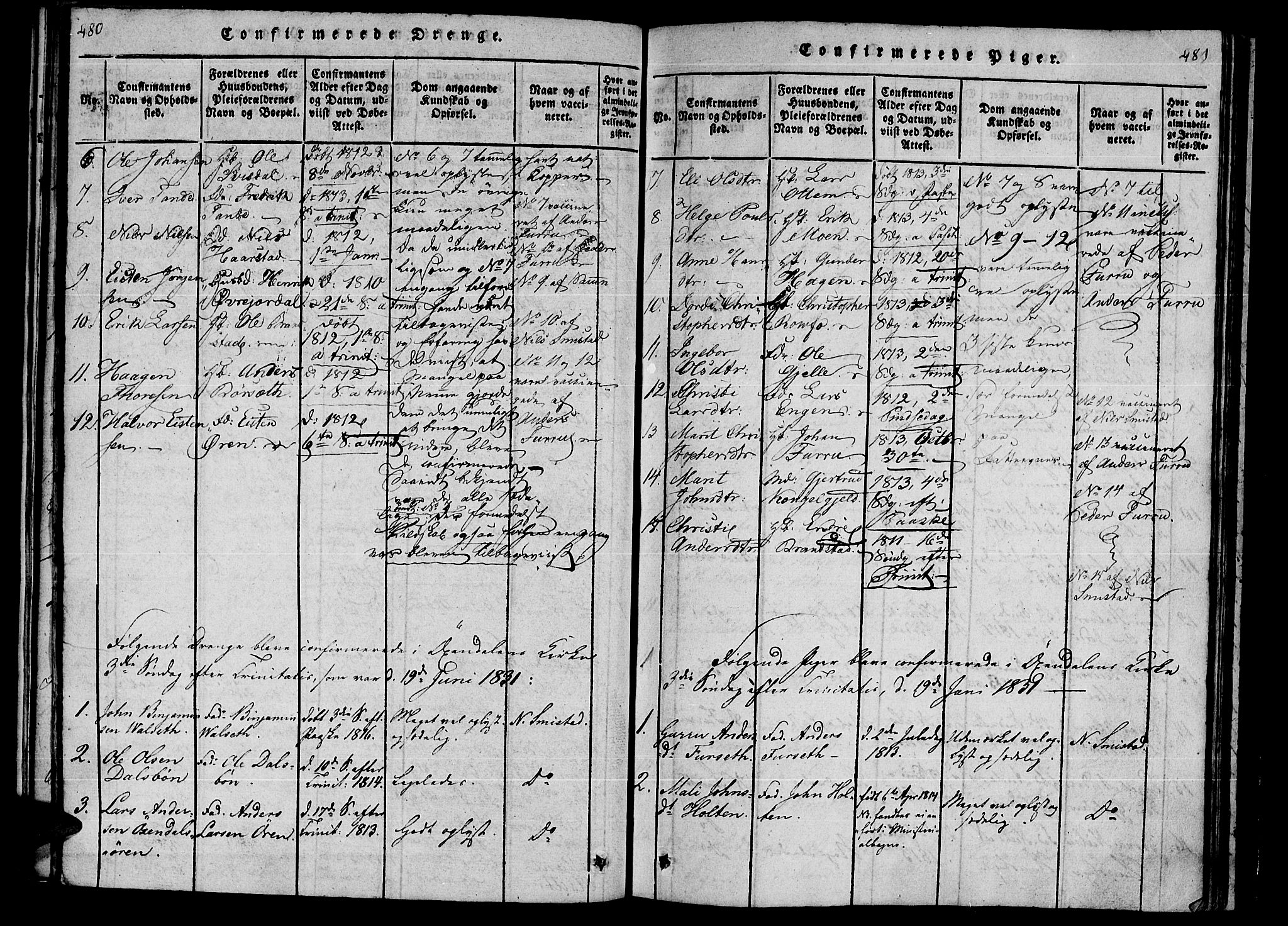 Ministerialprotokoller, klokkerbøker og fødselsregistre - Møre og Romsdal, AV/SAT-A-1454/590/L1009: Ministerialbok nr. 590A03 /1, 1819-1832, s. 480-481