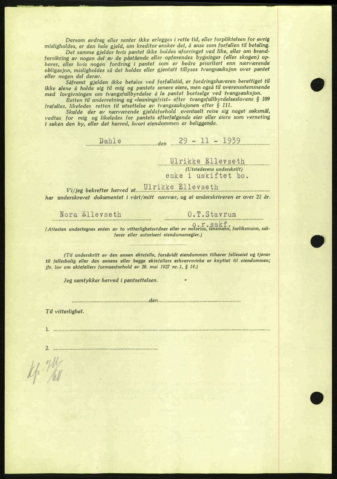 Nordmøre sorenskriveri, AV/SAT-A-4132/1/2/2Ca: Pantebok nr. B86, 1939-1940, Dagboknr: 3509/1939