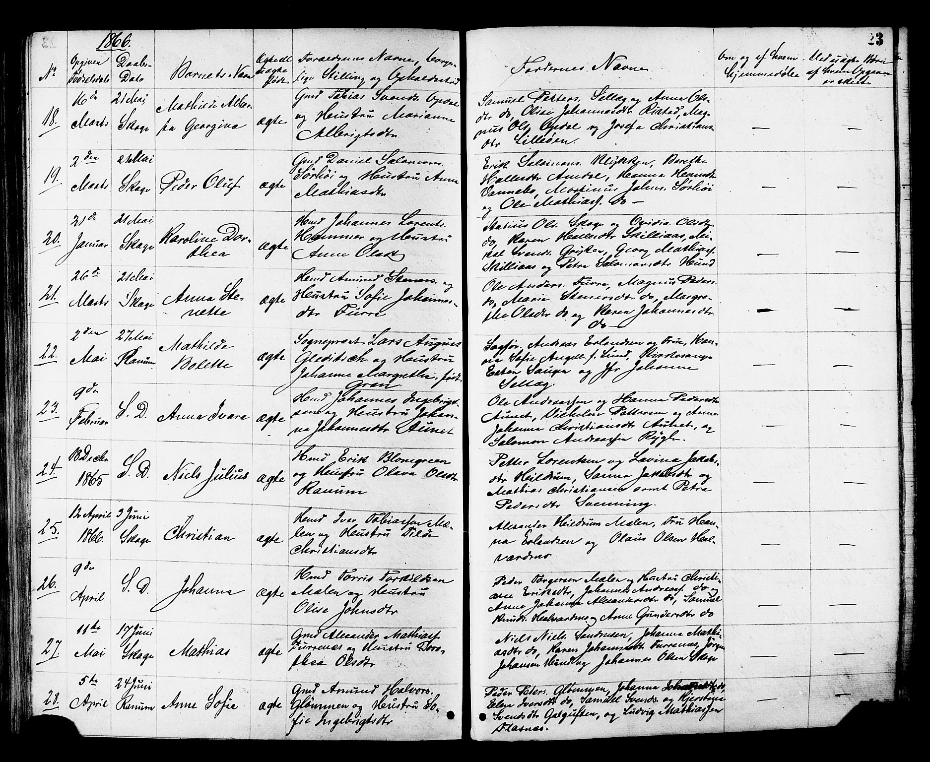 Ministerialprotokoller, klokkerbøker og fødselsregistre - Nord-Trøndelag, AV/SAT-A-1458/764/L0553: Ministerialbok nr. 764A08, 1858-1880, s. 23