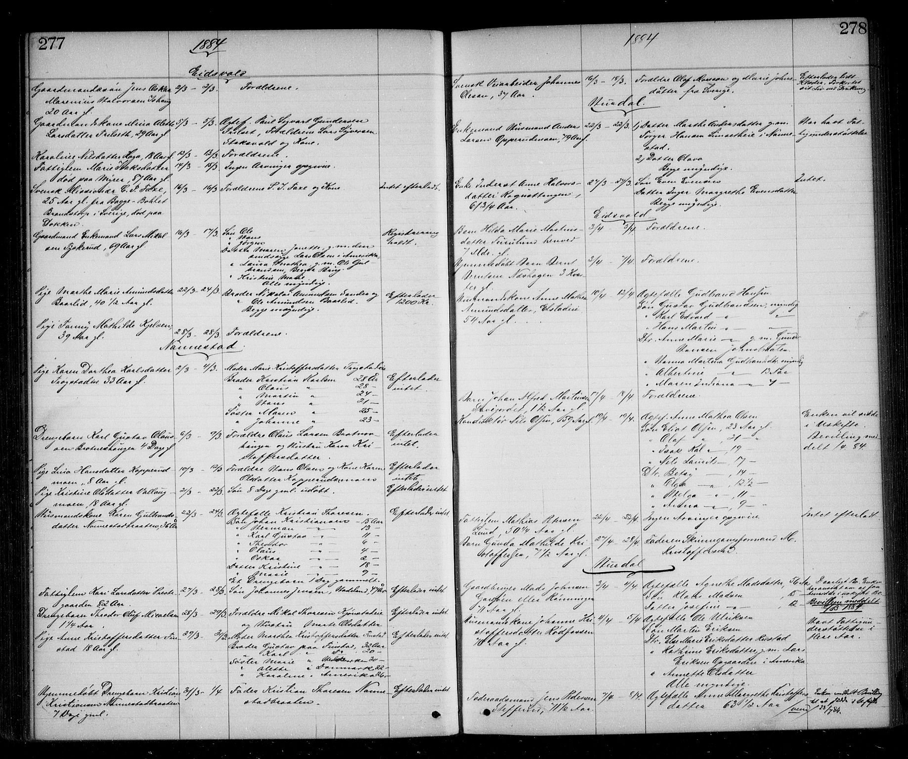 Eidsvoll tingrett, AV/SAO-A-10371/H/Ha/Haa/L0002: Dødsmeldingsprotokoll - Sorenskriveriet, 1863-1910, s. 277-278