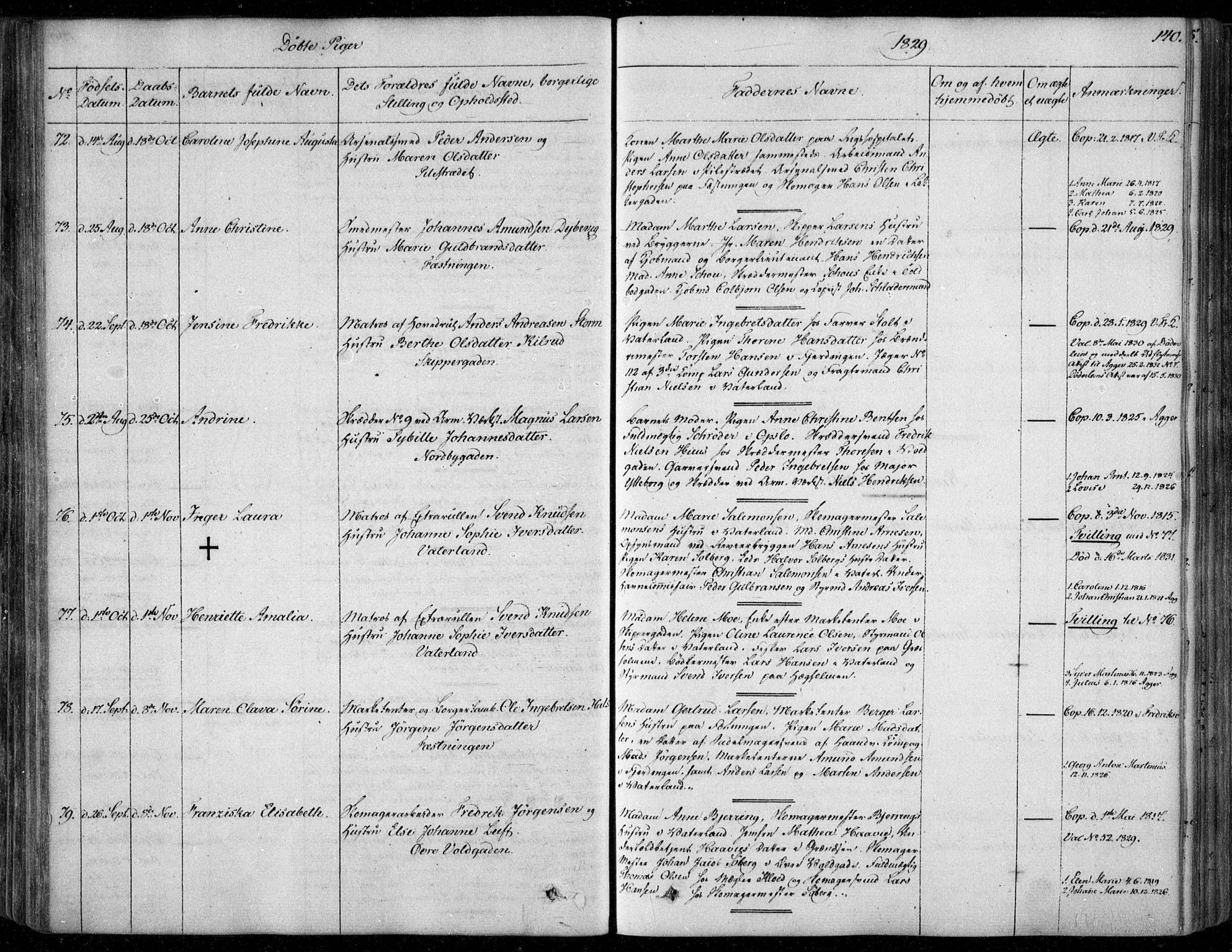 Garnisonsmenigheten Kirkebøker, SAO/A-10846/F/Fa/L0006: Ministerialbok nr. 6, 1828-1841, s. 140