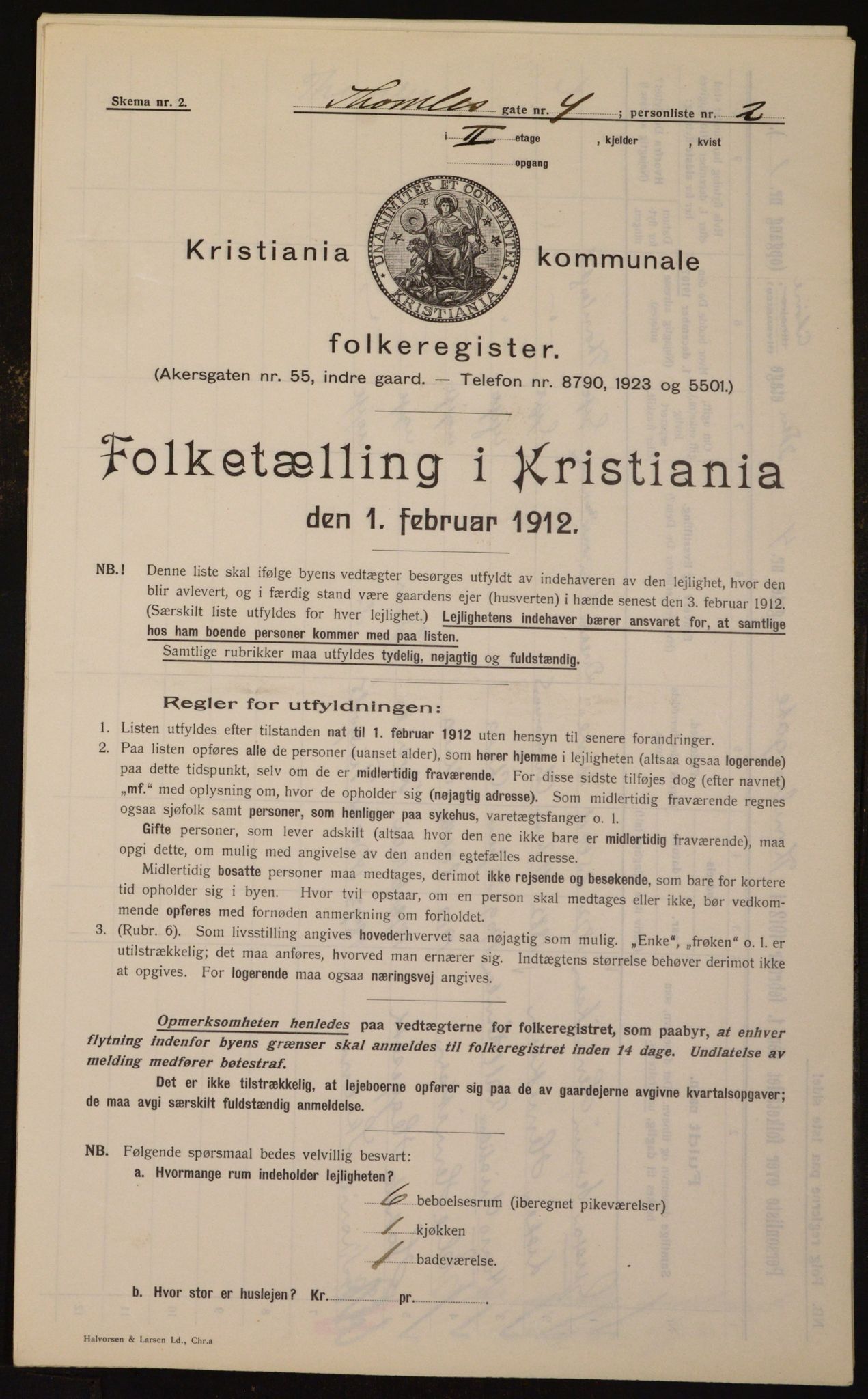 OBA, Kommunal folketelling 1.2.1912 for Kristiania, 1912, s. 109217