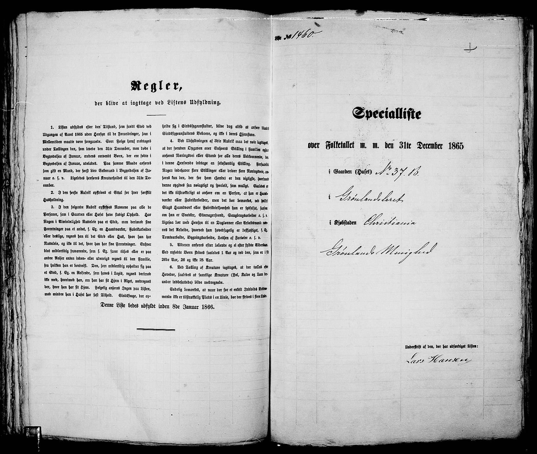 RA, Folketelling 1865 for 0301 Kristiania kjøpstad, 1865, s. 3313