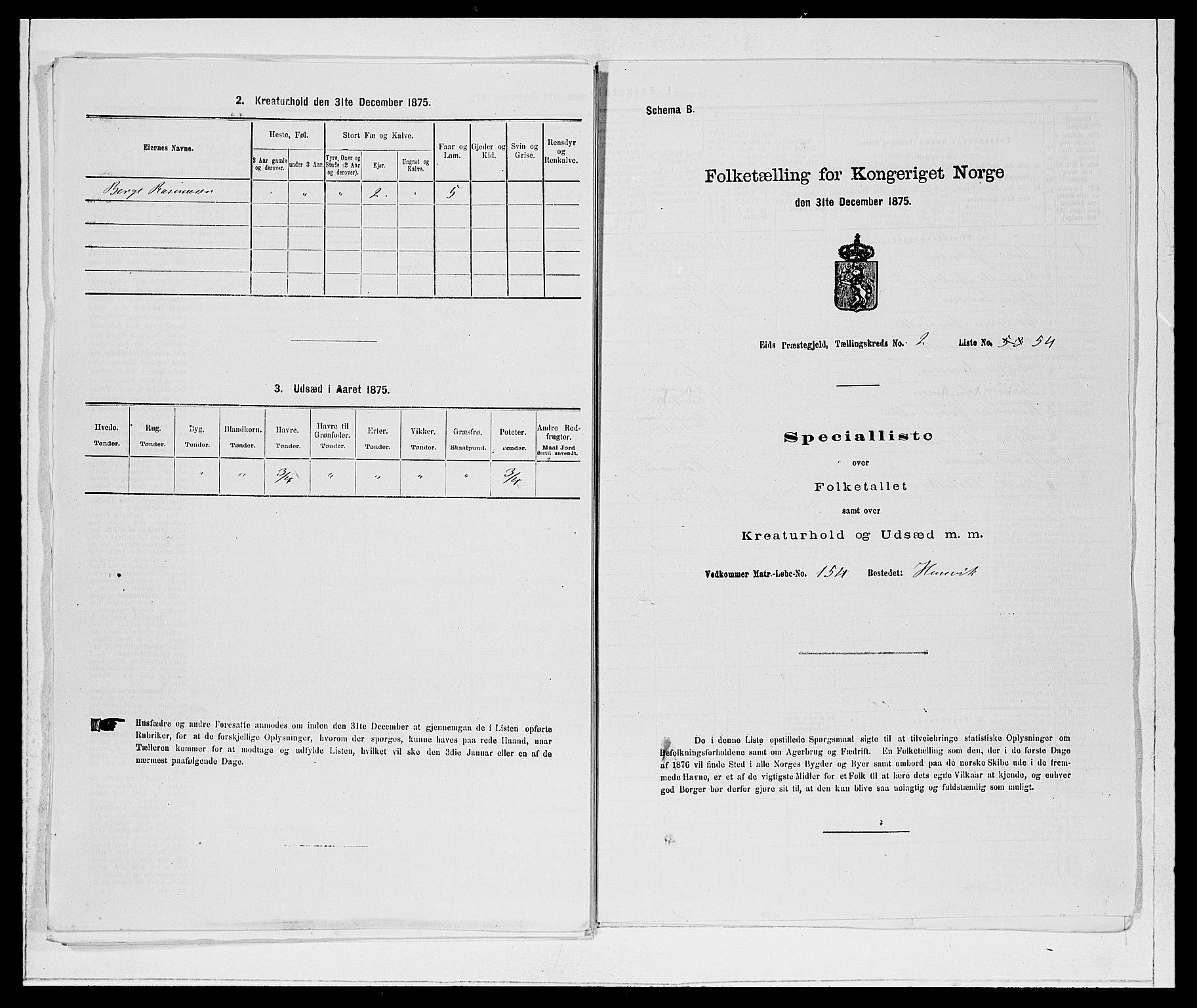 SAB, Folketelling 1875 for 1443P Eid prestegjeld, 1875, s. 220