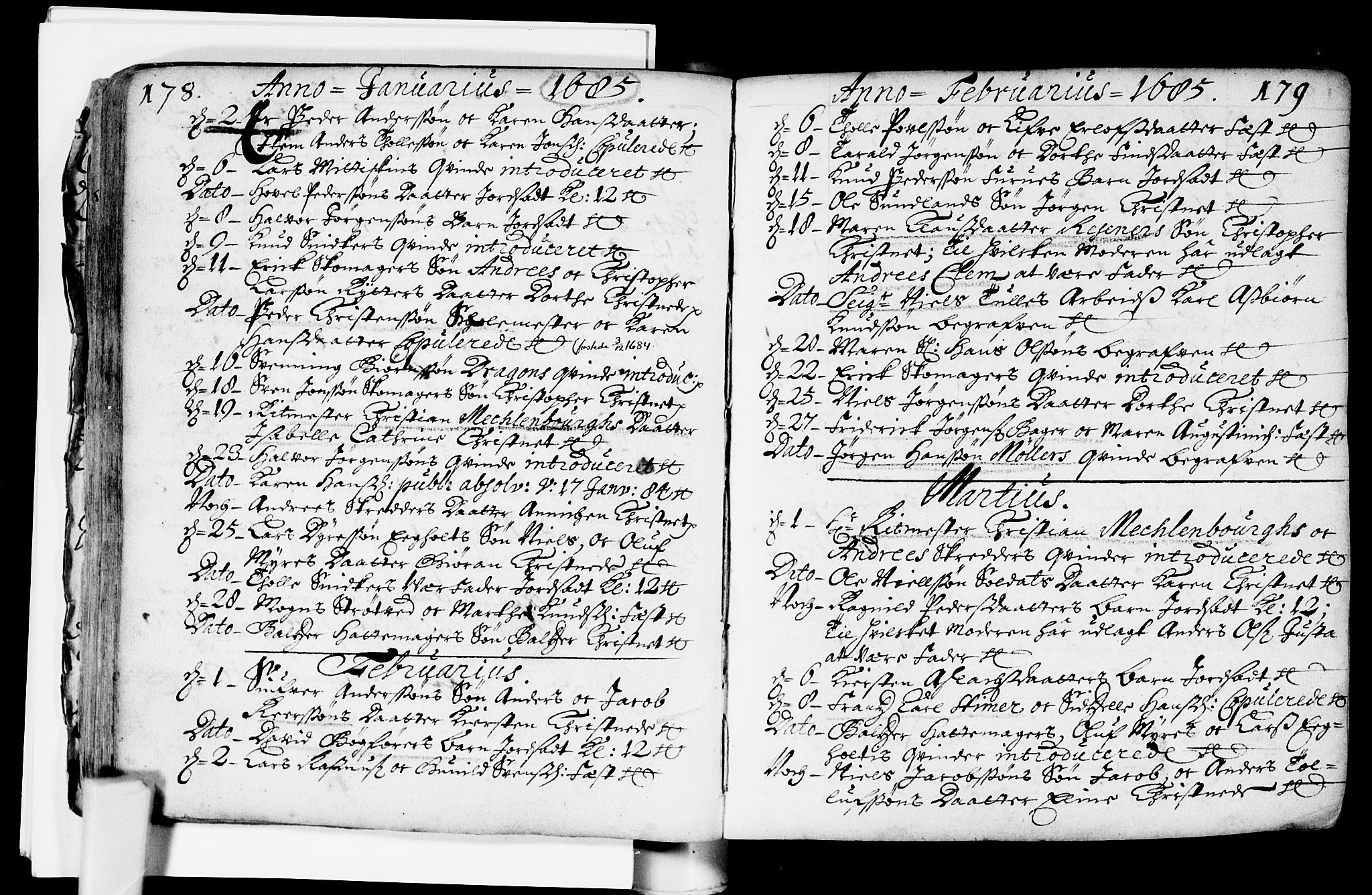 Bragernes kirkebøker, SAKO/A-6/F/Fa/L0002: Ministerialbok nr. I 2, 1680-1705, s. 178-179
