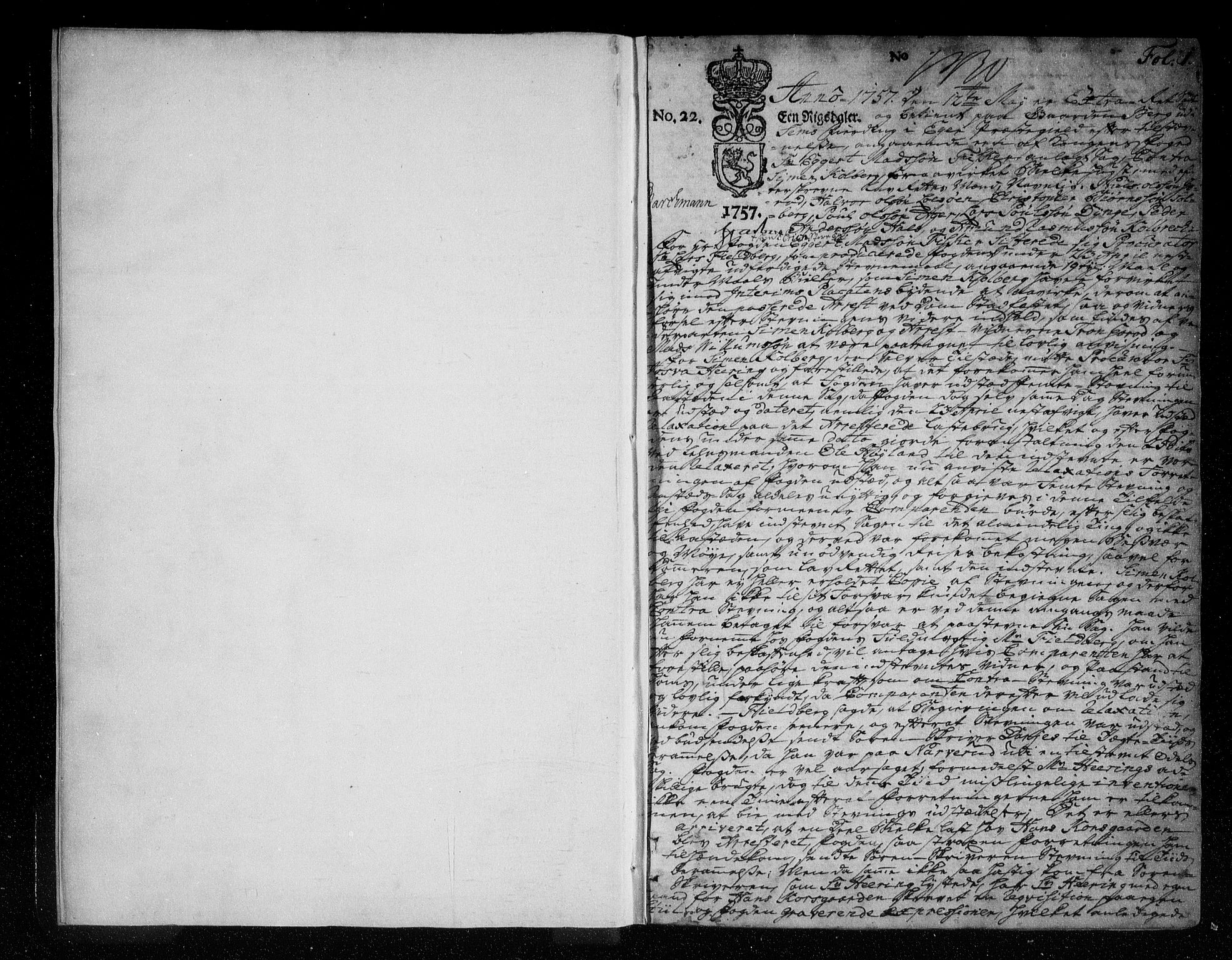 Eiker, Modum og Sigdal sorenskriveri, SAKO/A-123/F/Fa/Fab/L0006: Tingbok, 1757-1760, s. 1