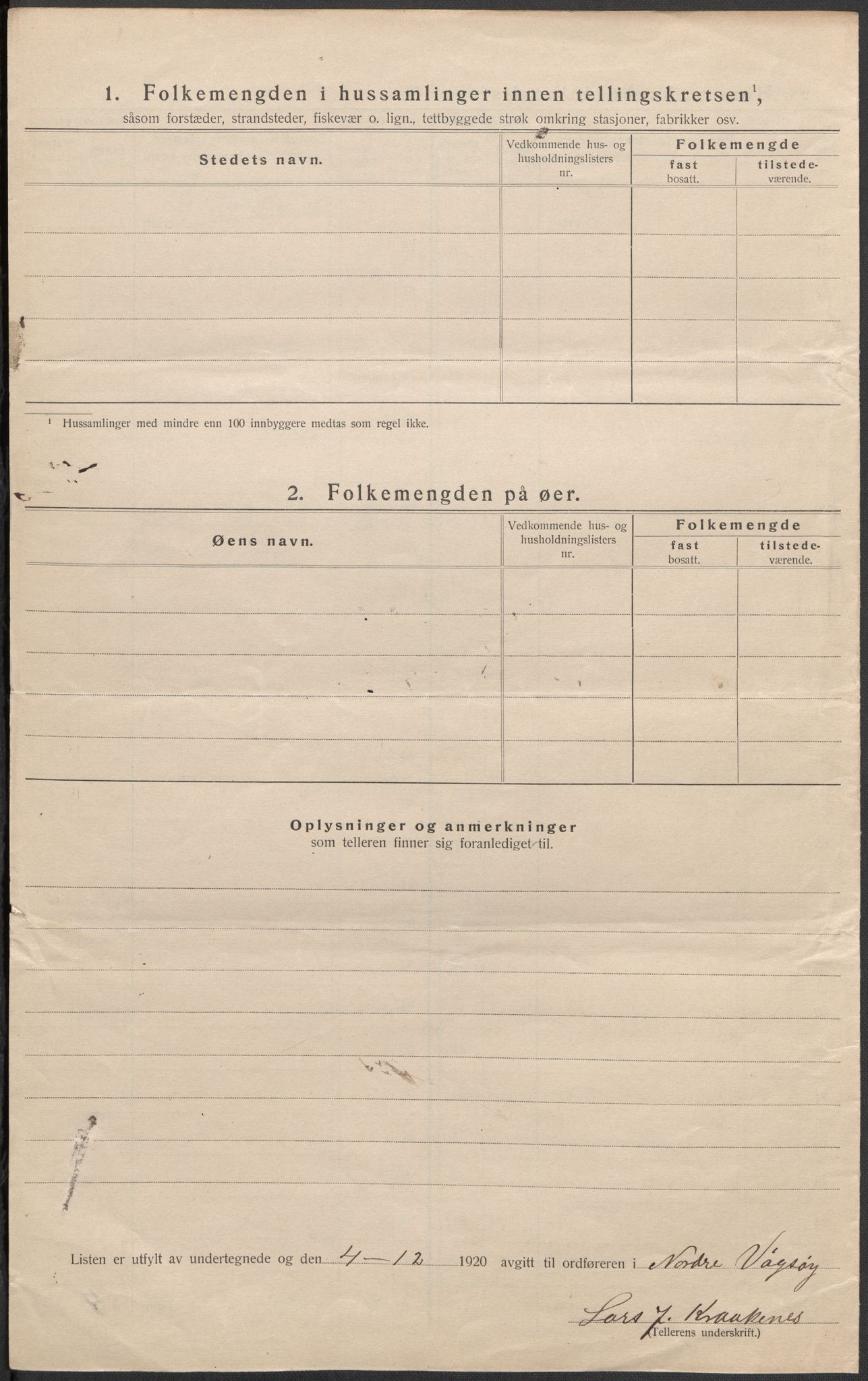 SAB, Folketelling 1920 for 1440 Nord-Vågsøy herred, 1920, s. 14