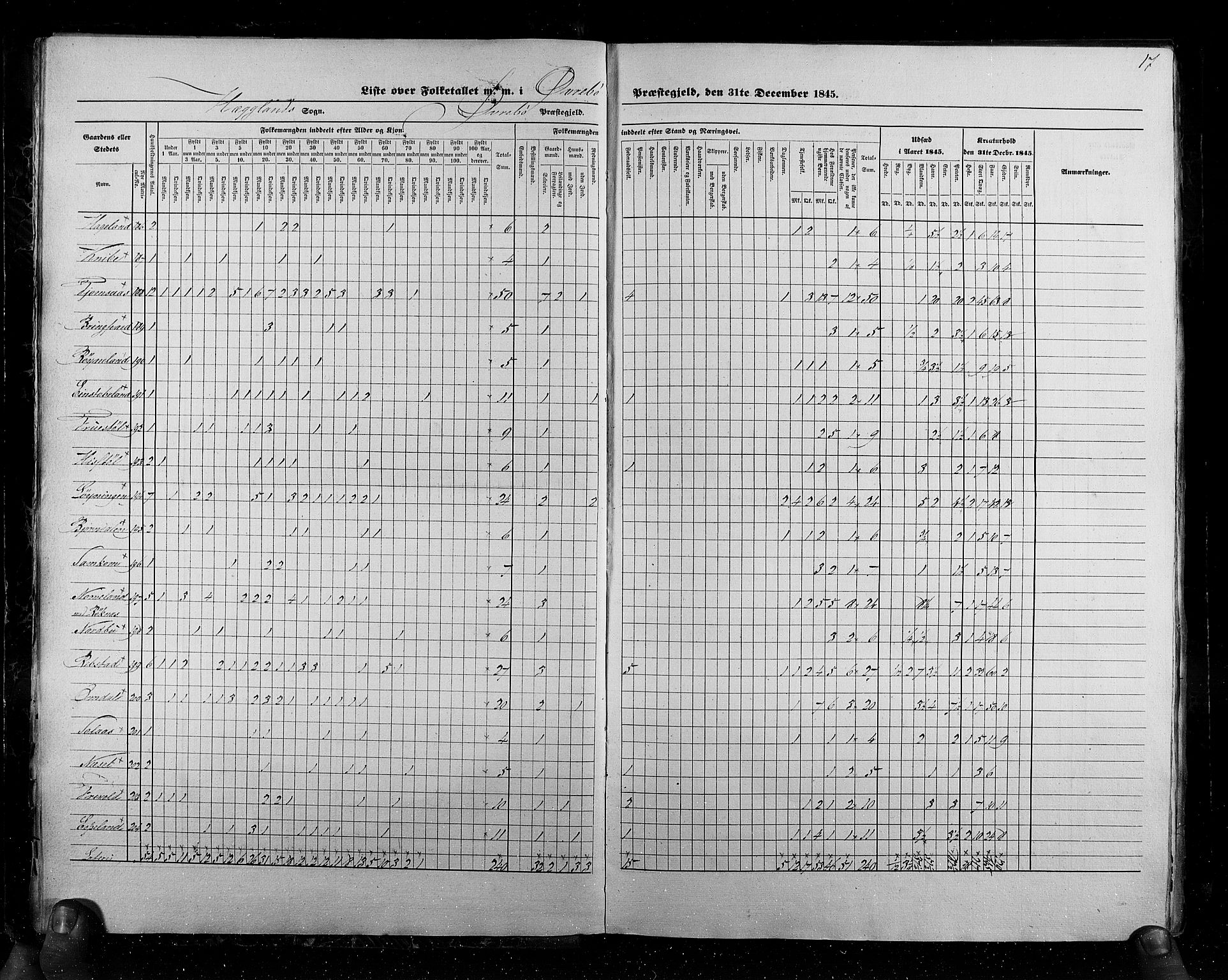 RA, Folketellingen 1845, bind 6: Lister og Mandal amt og Stavanger amt, 1845, s. 17