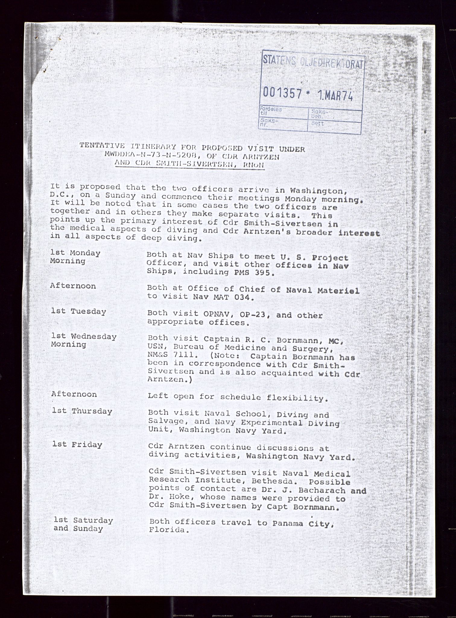 Industridepartementet, Oljekontoret, AV/SAST-A-101348/Di/L0005: DWP, 761 forskning/teknologi, 2 prot. DWP feasibility study, 1972-1975, s. 427