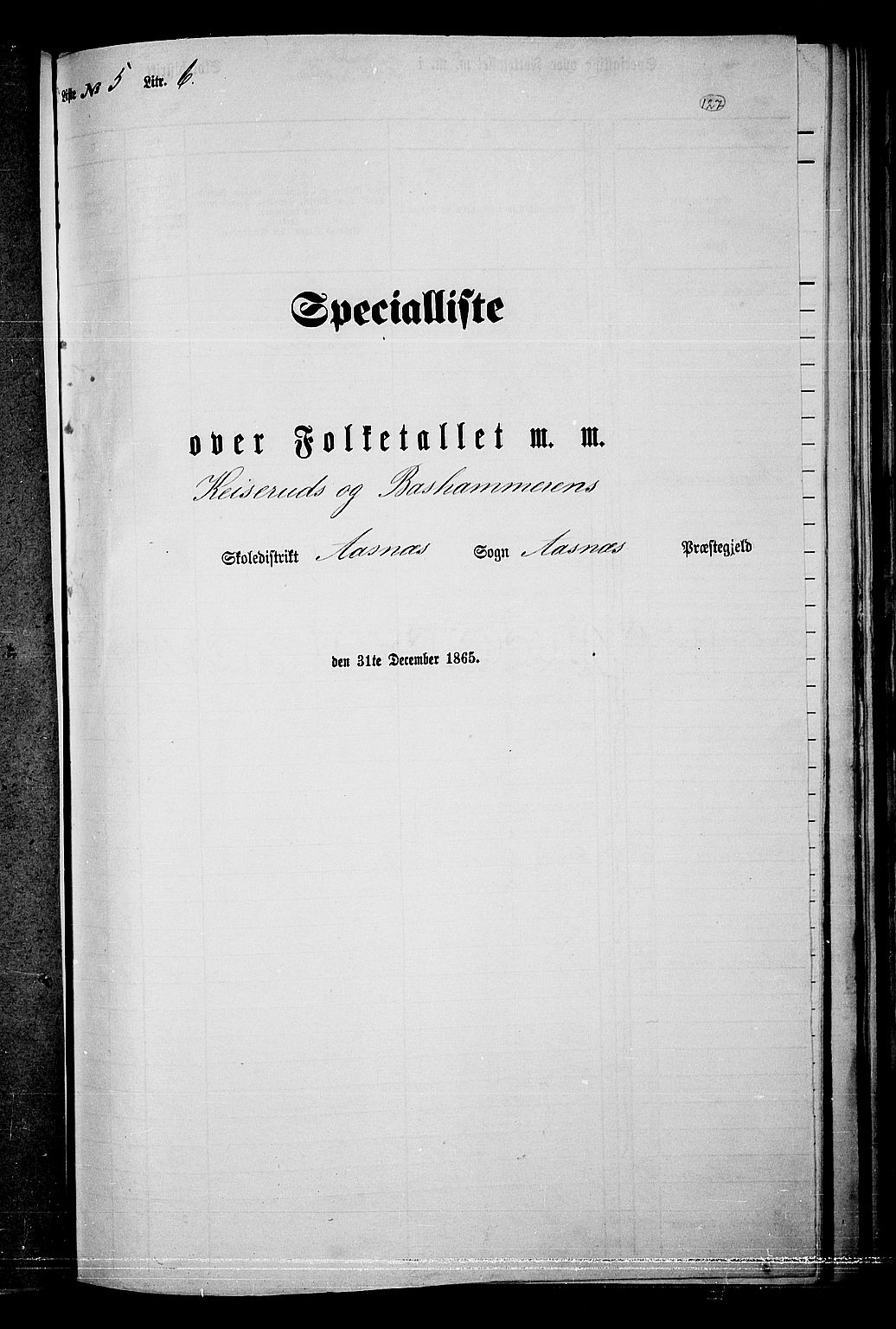 RA, Folketelling 1865 for 0425P Åsnes prestegjeld, 1865, s. 118