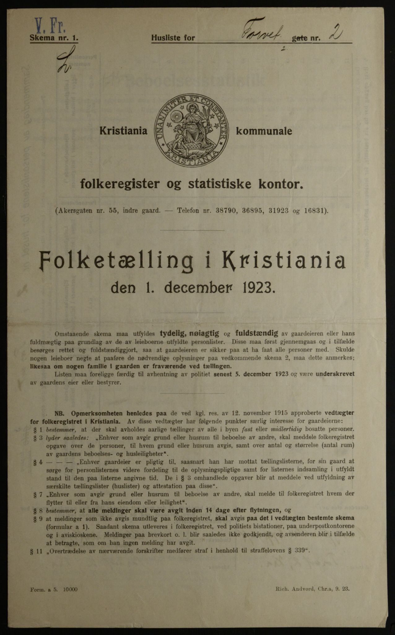 OBA, Kommunal folketelling 1.12.1923 for Kristiania, 1923, s. 114756