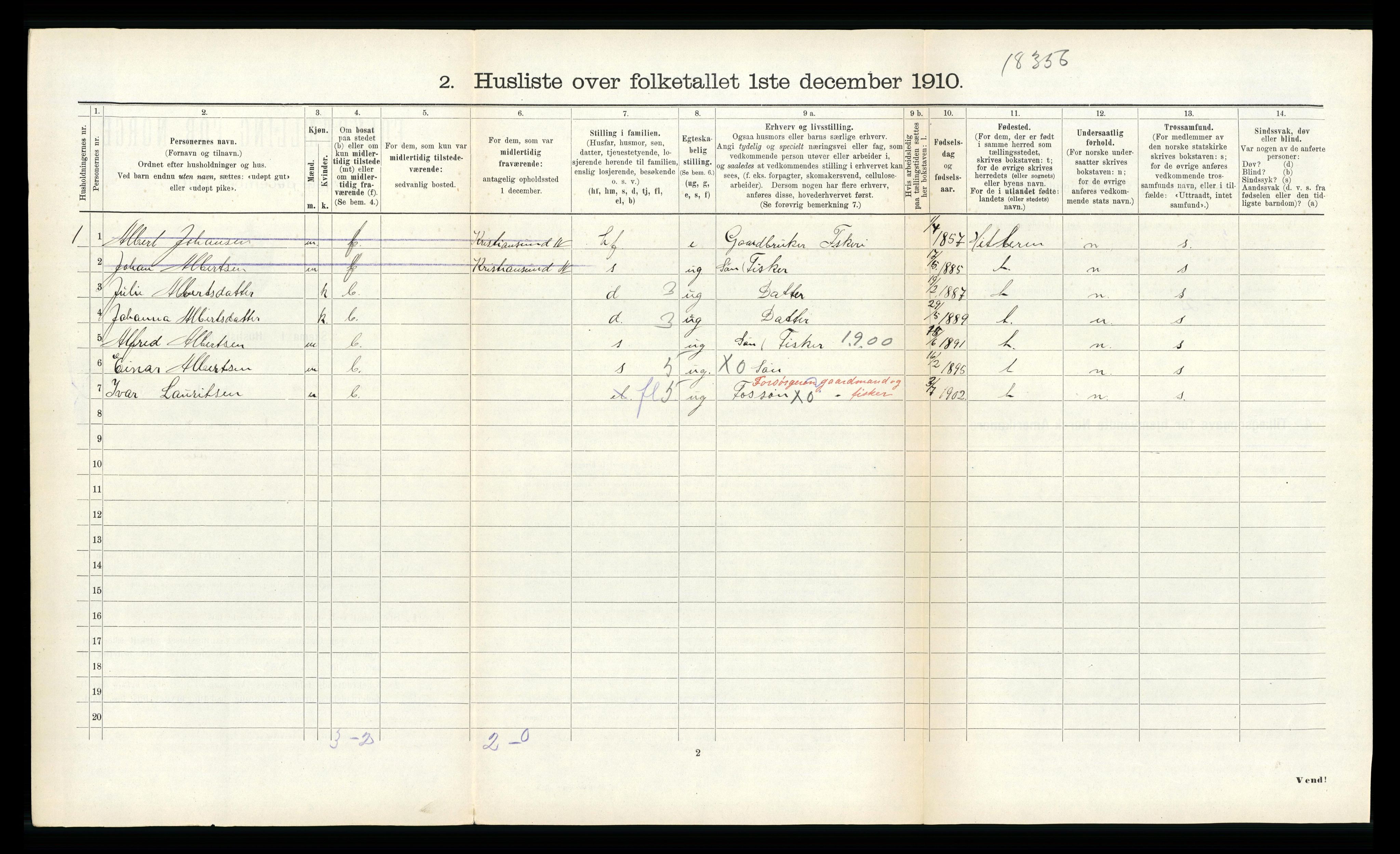 RA, Folketelling 1910 for 1619 Sør-Frøya herred, 1910, s. 409