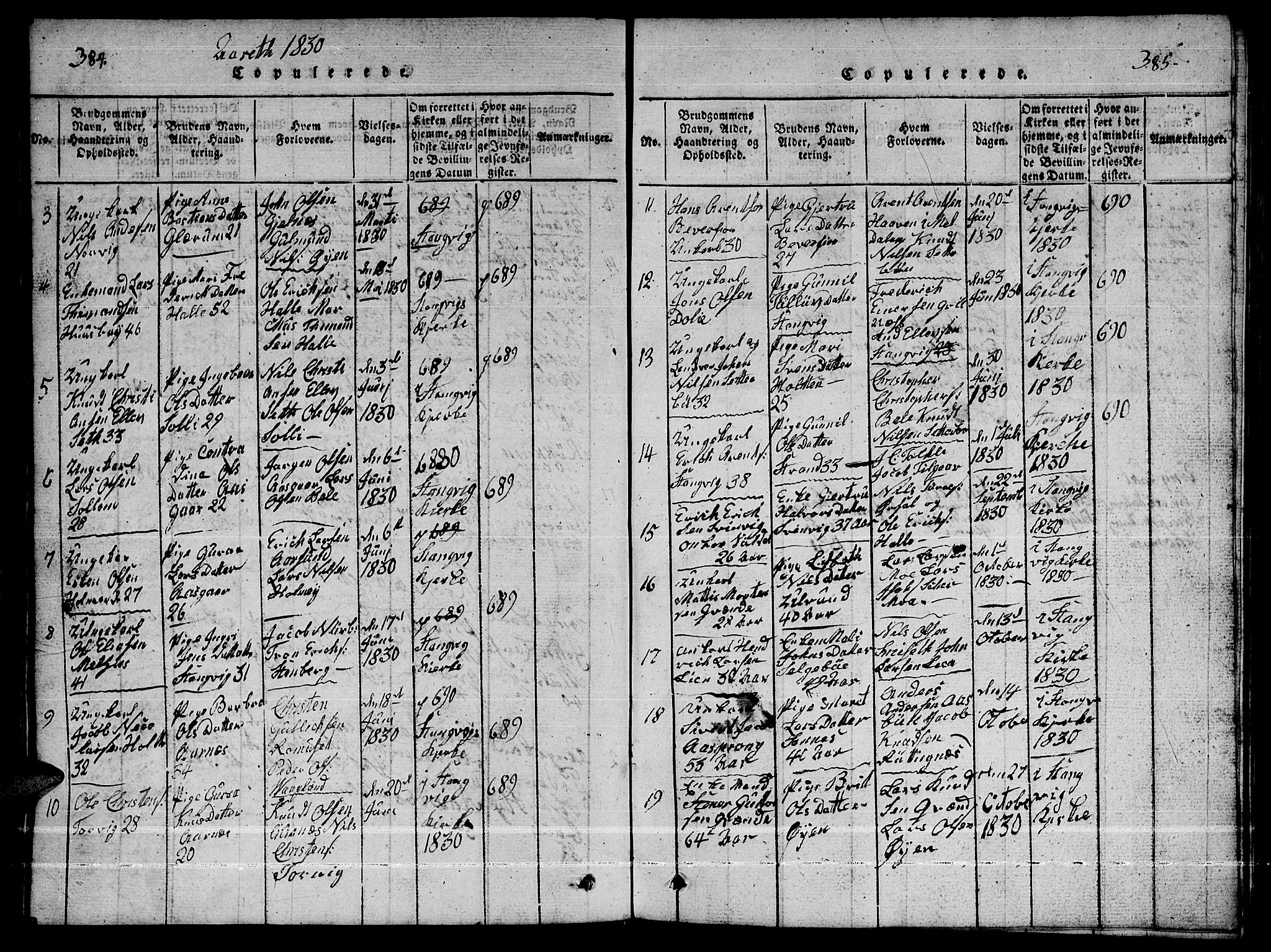 Ministerialprotokoller, klokkerbøker og fødselsregistre - Møre og Romsdal, AV/SAT-A-1454/592/L1031: Klokkerbok nr. 592C01, 1820-1833, s. 384-385