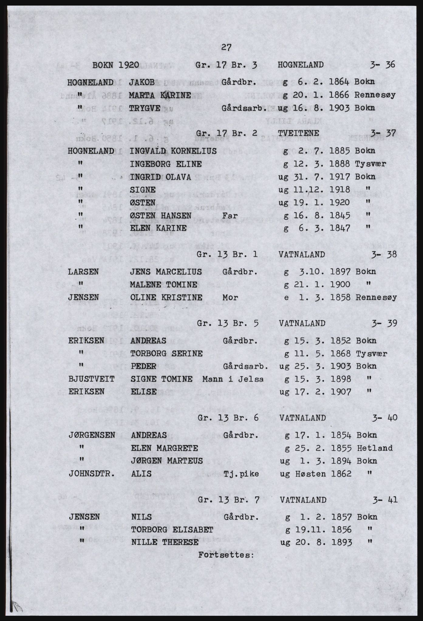 SAST, Avskrift av folketellingen 1920 for Ryfylkeøyene, 1920, s. 35