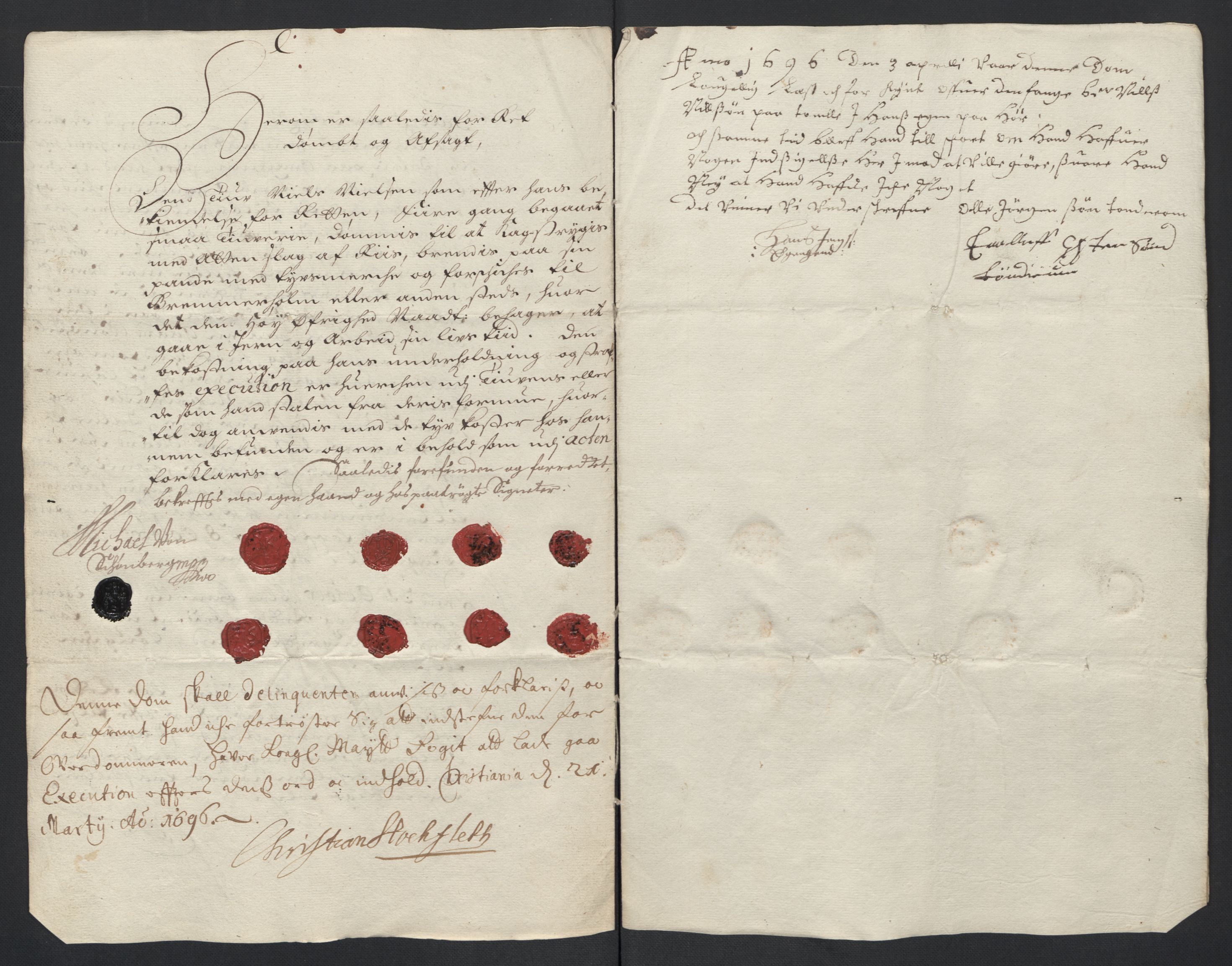 Rentekammeret inntil 1814, Reviderte regnskaper, Fogderegnskap, AV/RA-EA-4092/R18/L1294: Fogderegnskap Hadeland, Toten og Valdres, 1696, s. 192