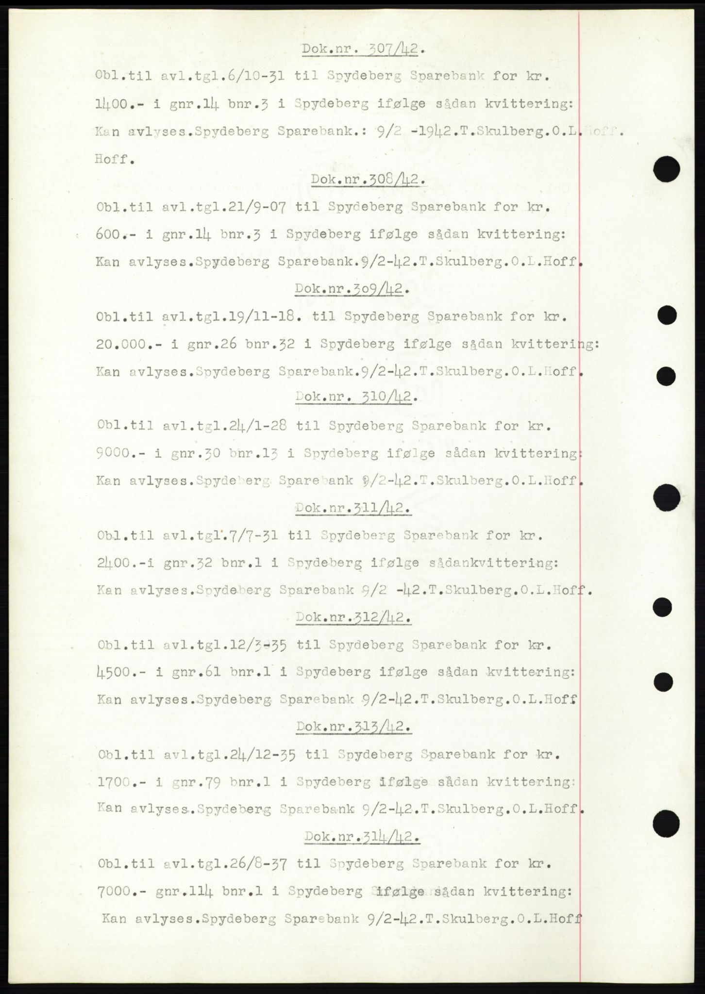 Moss sorenskriveri, SAO/A-10168: Pantebok nr. C10, 1938-1950, Dagboknr: 307/1942