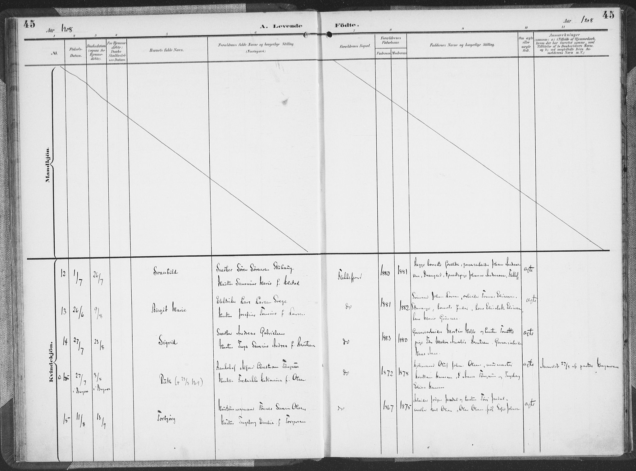 Flekkefjord sokneprestkontor, AV/SAK-1111-0012/F/Fa/Faa/L0002: Ministerialbok nr. A 2, 1900-1912, s. 45