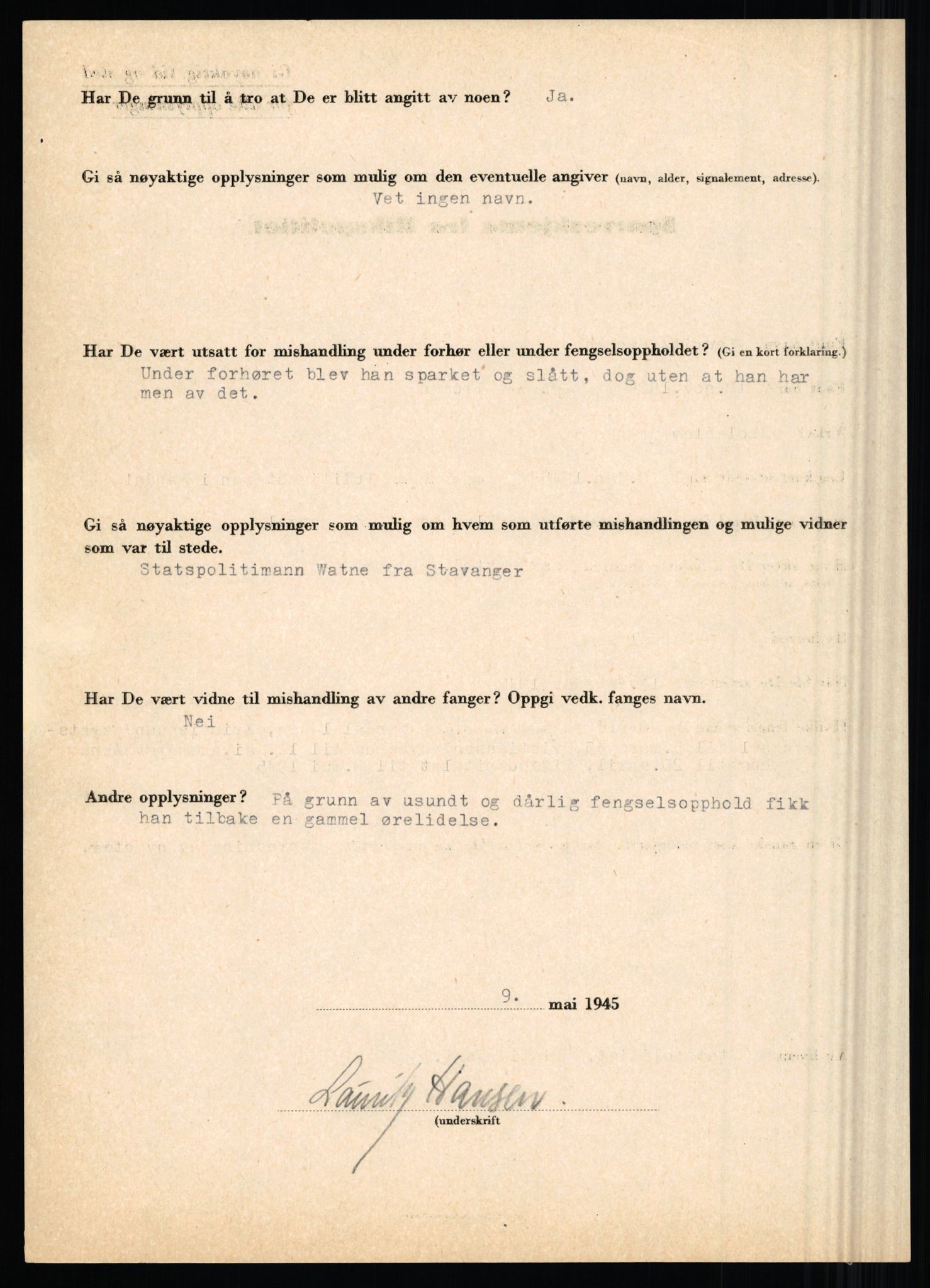 Rikspolitisjefen, AV/RA-S-1560/L/L0006: Hansen, Adolf Boye - Hemstad, Gunnar, 1940-1945, s. 351