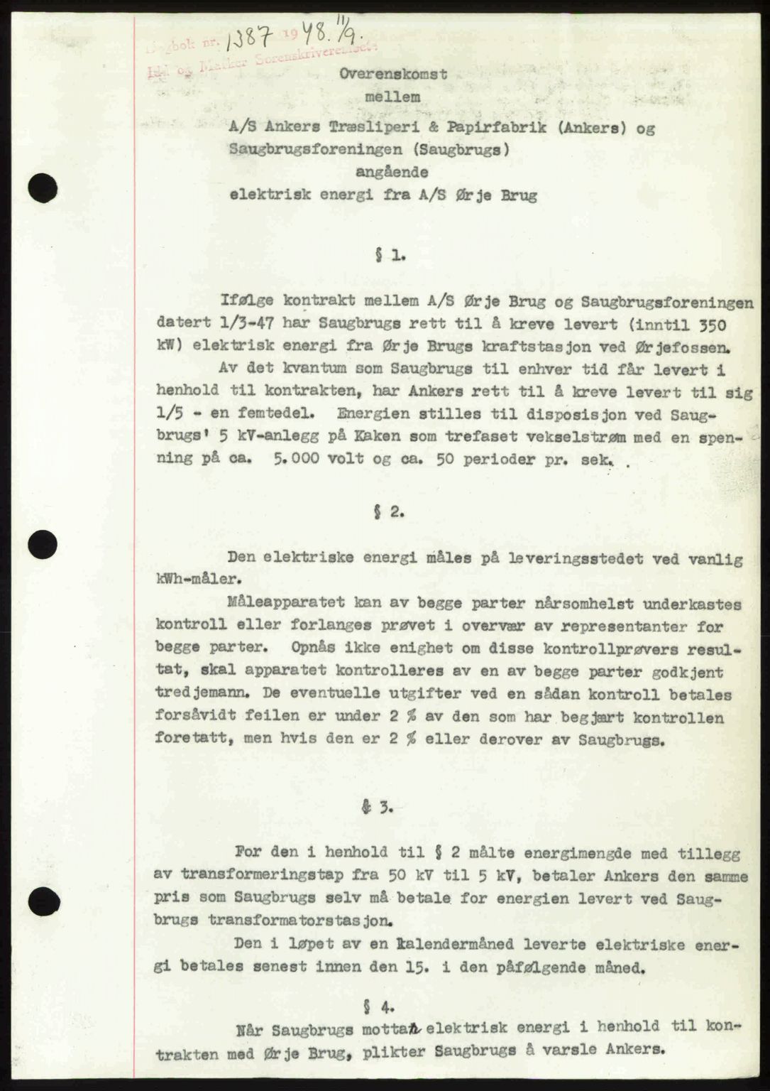 Idd og Marker sorenskriveri, SAO/A-10283/G/Gb/Gbb/L0011: Pantebok nr. A11, 1948-1949, Dagboknr: 1387/1948