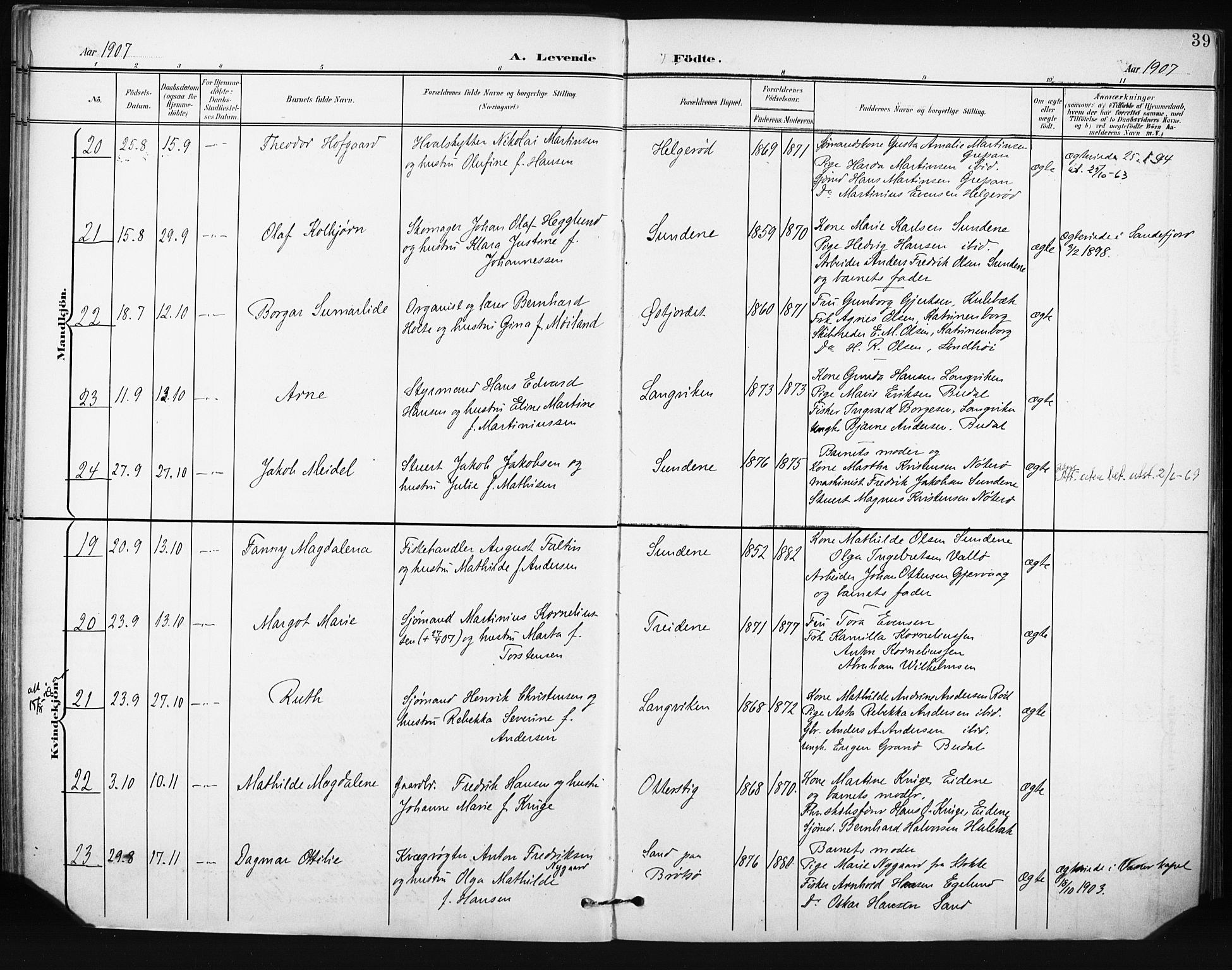 Tjøme kirkebøker, AV/SAKO-A-328/F/Fa/L0005: Ministerialbok nr. I 5, 1901-1909, s. 39