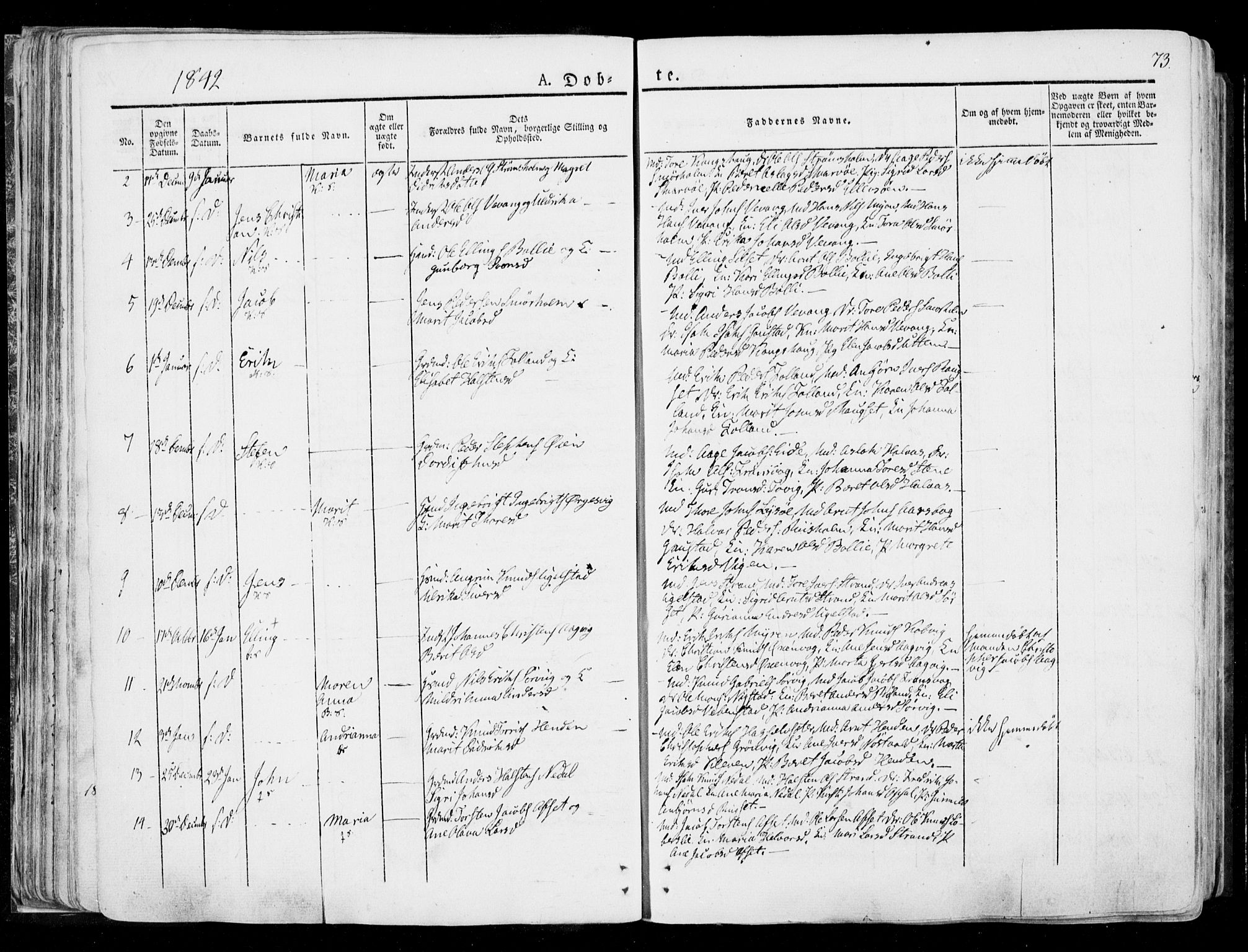 Ministerialprotokoller, klokkerbøker og fødselsregistre - Møre og Romsdal, SAT/A-1454/568/L0803: Ministerialbok nr. 568A10, 1830-1853, s. 73