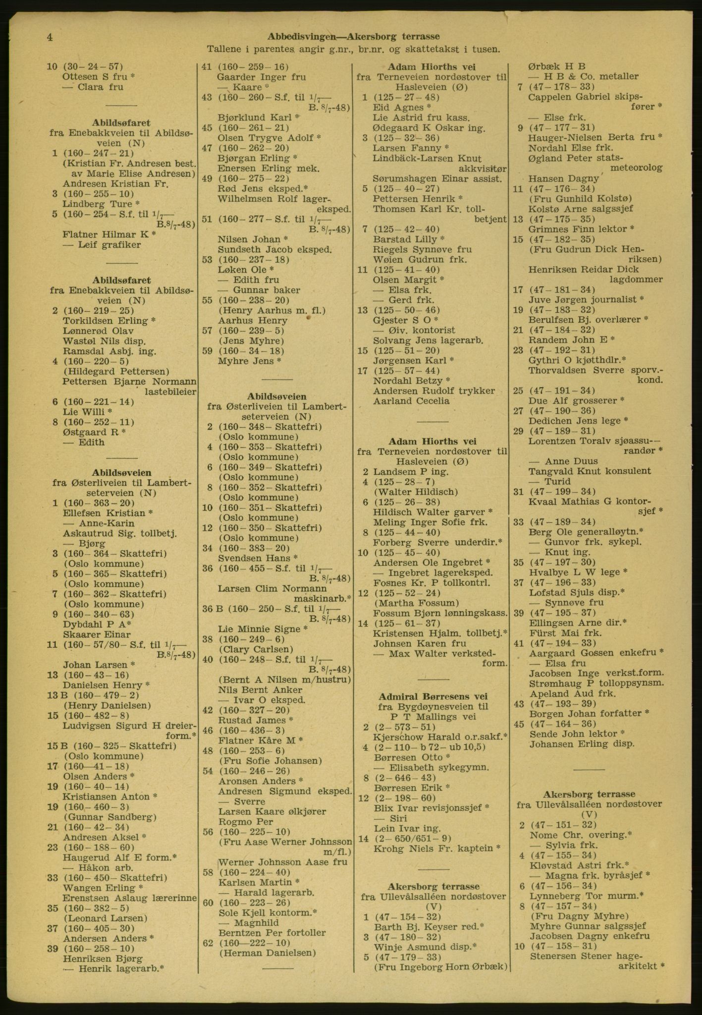 Kristiania/Oslo adressebok, PUBL/-, 1952, s. 4