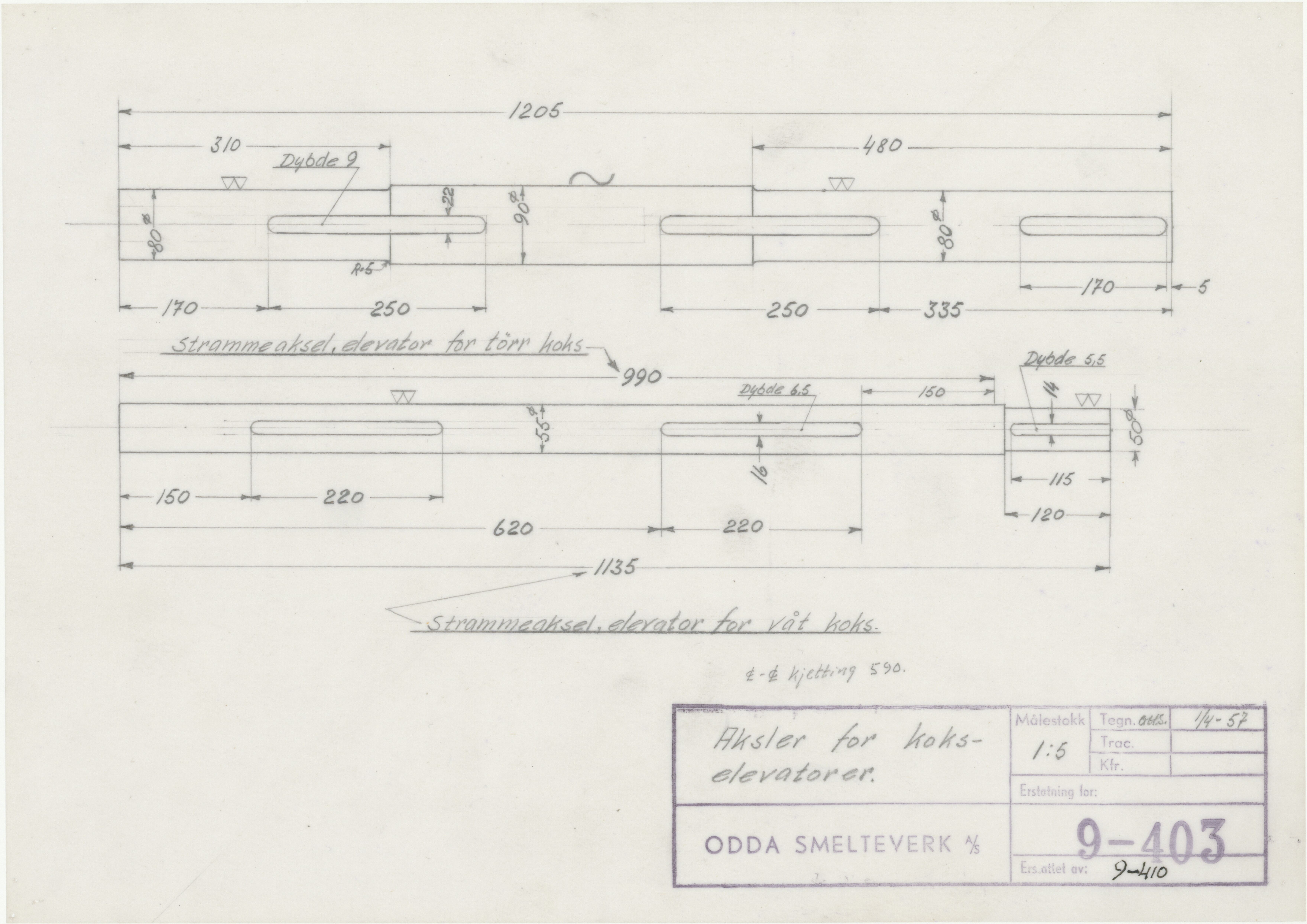Odda smelteverk AS, KRAM/A-0157.1/T/Td/L0009: Gruppe 9. Blandingsrom og kokstørker, 1920-1970, s. 585