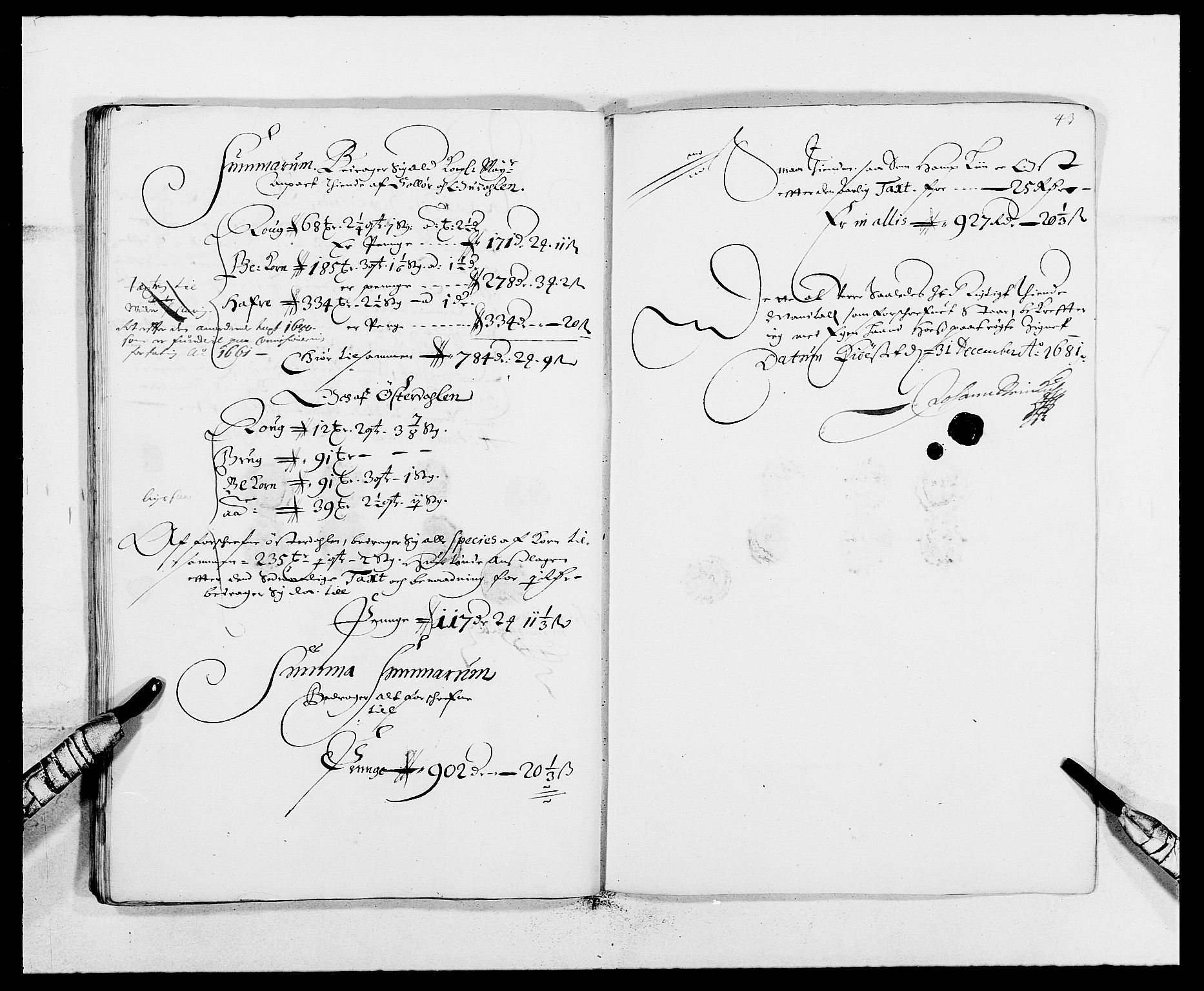 Rentekammeret inntil 1814, Reviderte regnskaper, Fogderegnskap, RA/EA-4092/R13/L0818: Fogderegnskap Solør, Odal og Østerdal, 1681, s. 200