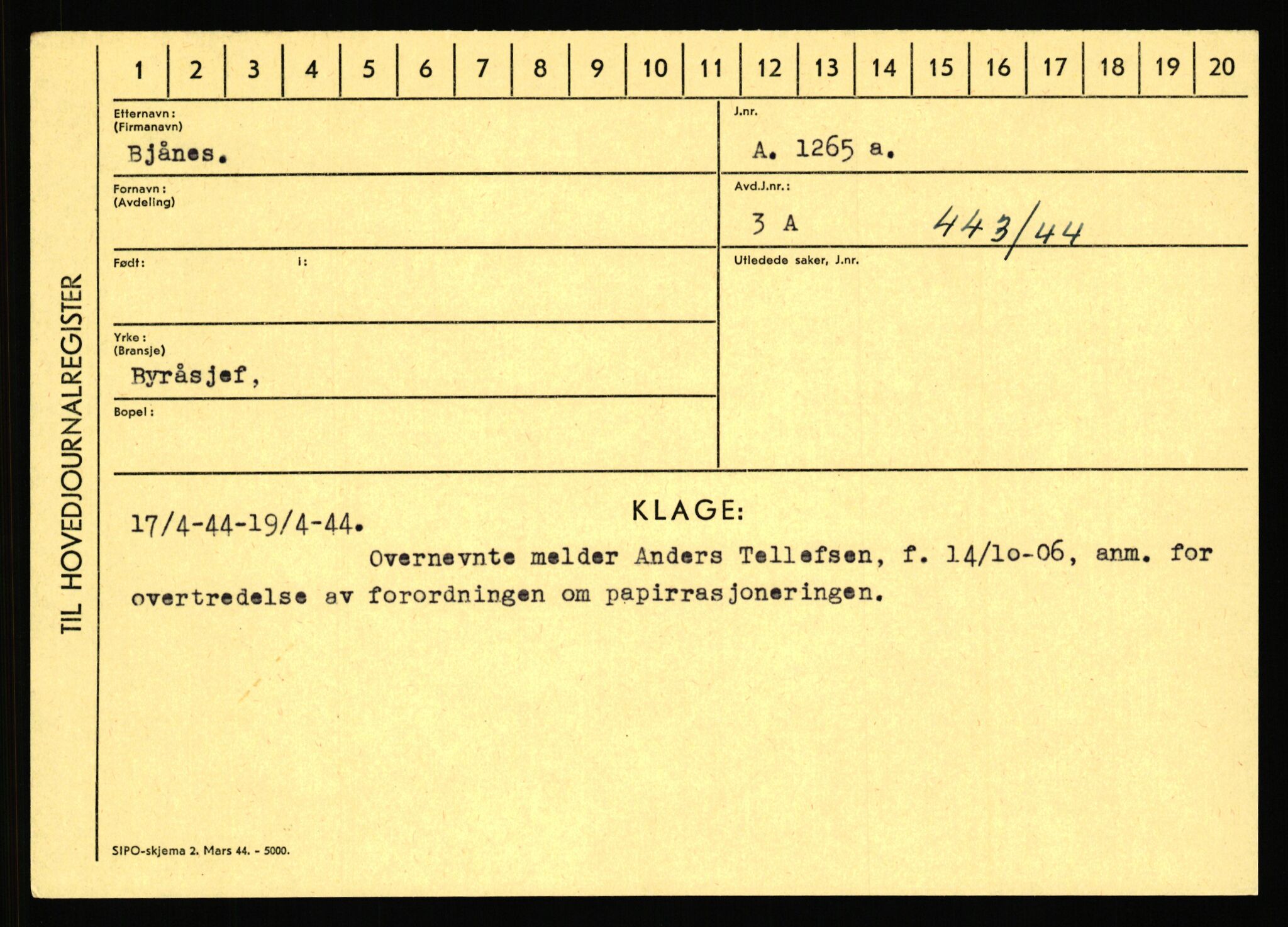 Statspolitiet - Hovedkontoret / Osloavdelingen, AV/RA-S-1329/C/Ca/L0002: Arneberg - Brand, 1943-1945, s. 4184
