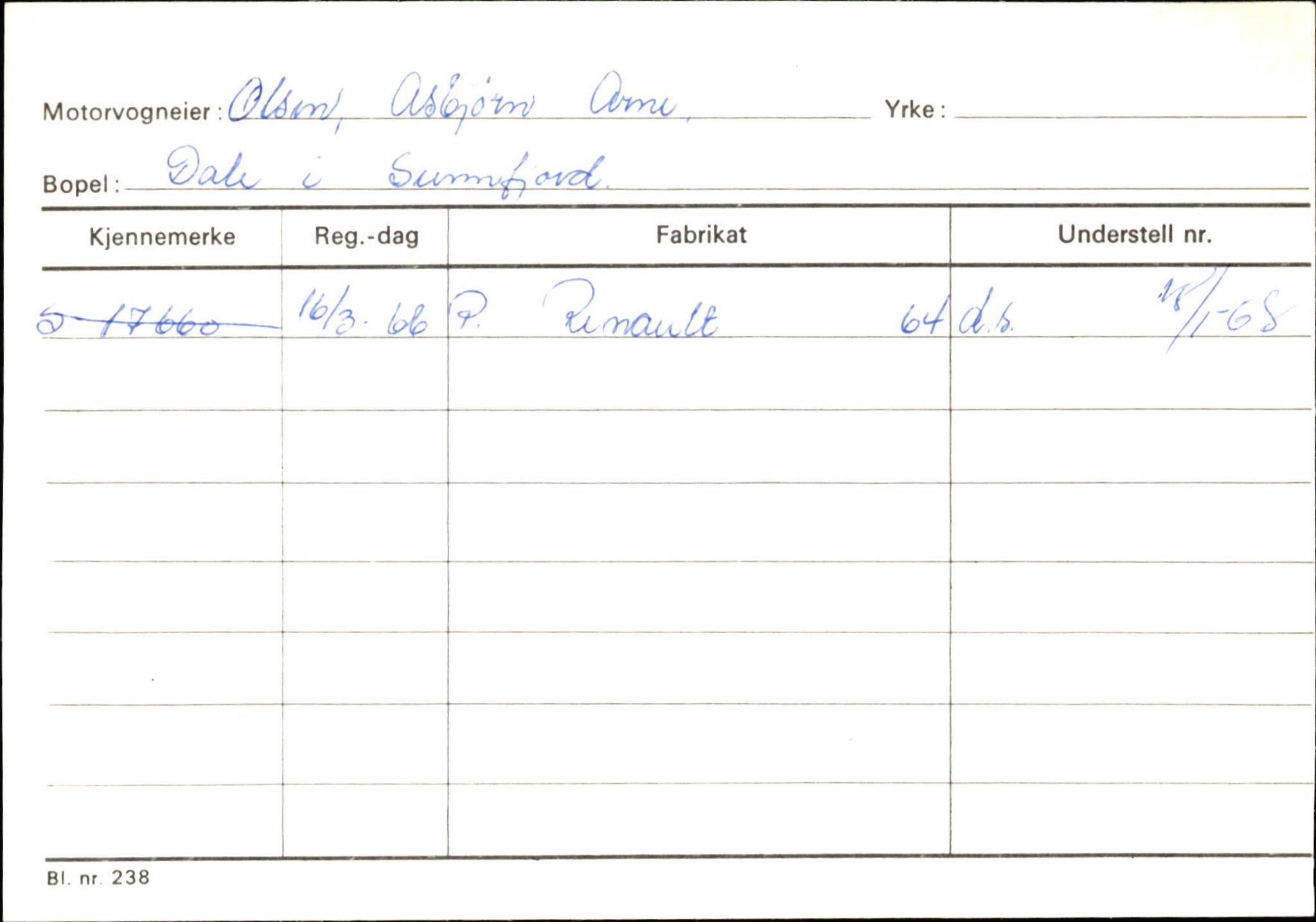 Statens vegvesen, Sogn og Fjordane vegkontor, SAB/A-5301/4/F/L0126: Eigarregister Fjaler M-Å. Leikanger A-Å, 1945-1975, s. 1