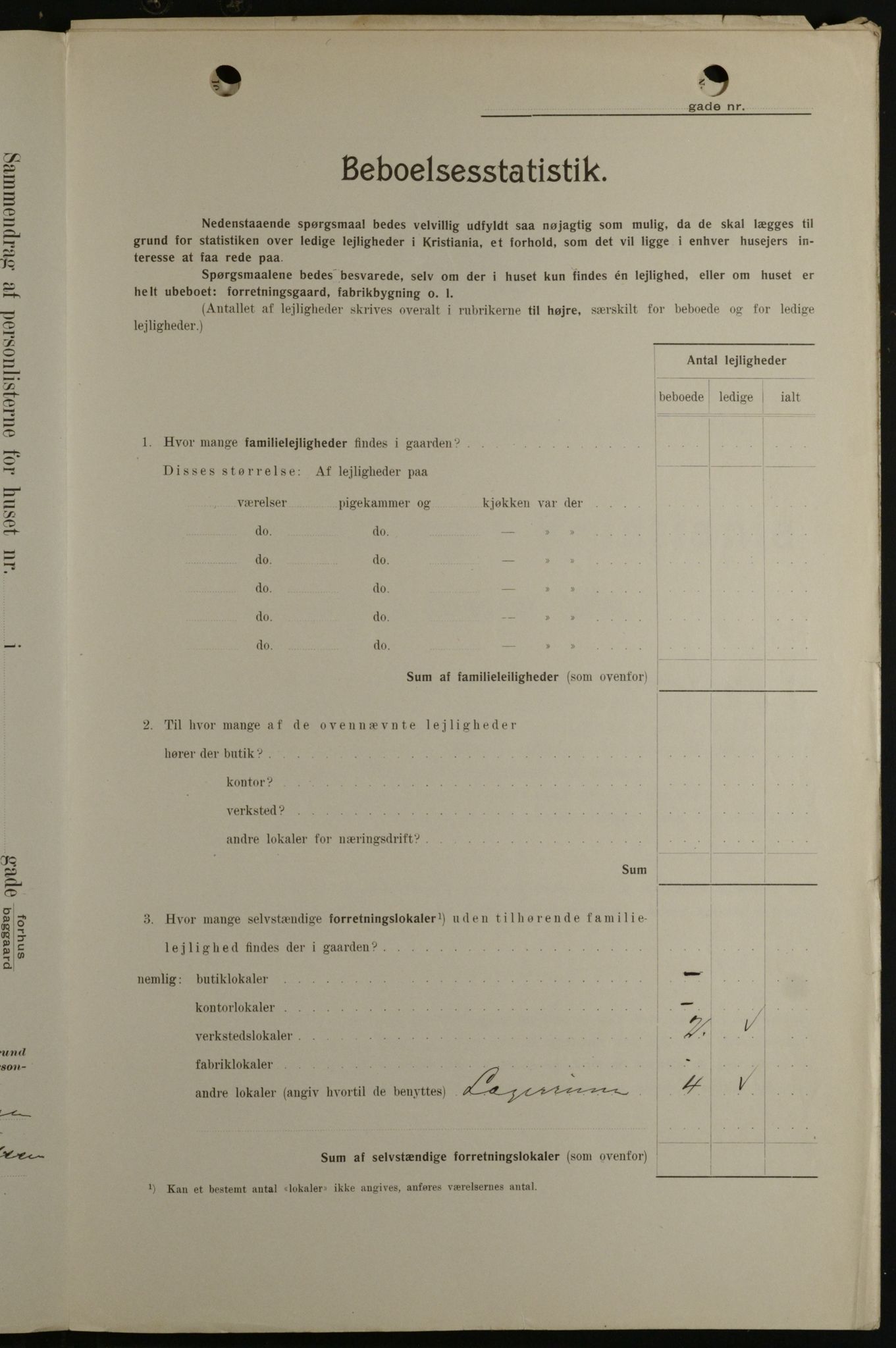 OBA, Kommunal folketelling 1.2.1908 for Kristiania kjøpstad, 1908, s. 66530