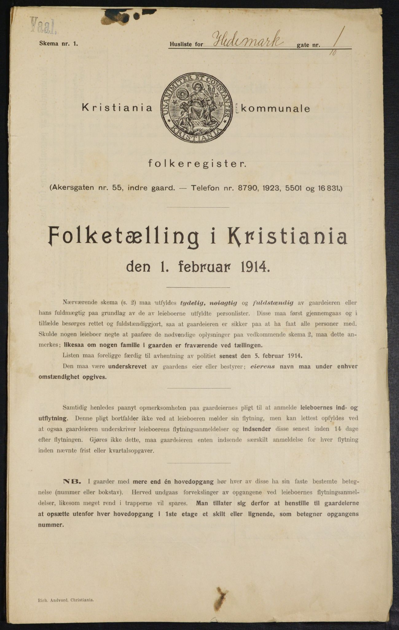 OBA, Kommunal folketelling 1.2.1914 for Kristiania, 1914, s. 35728