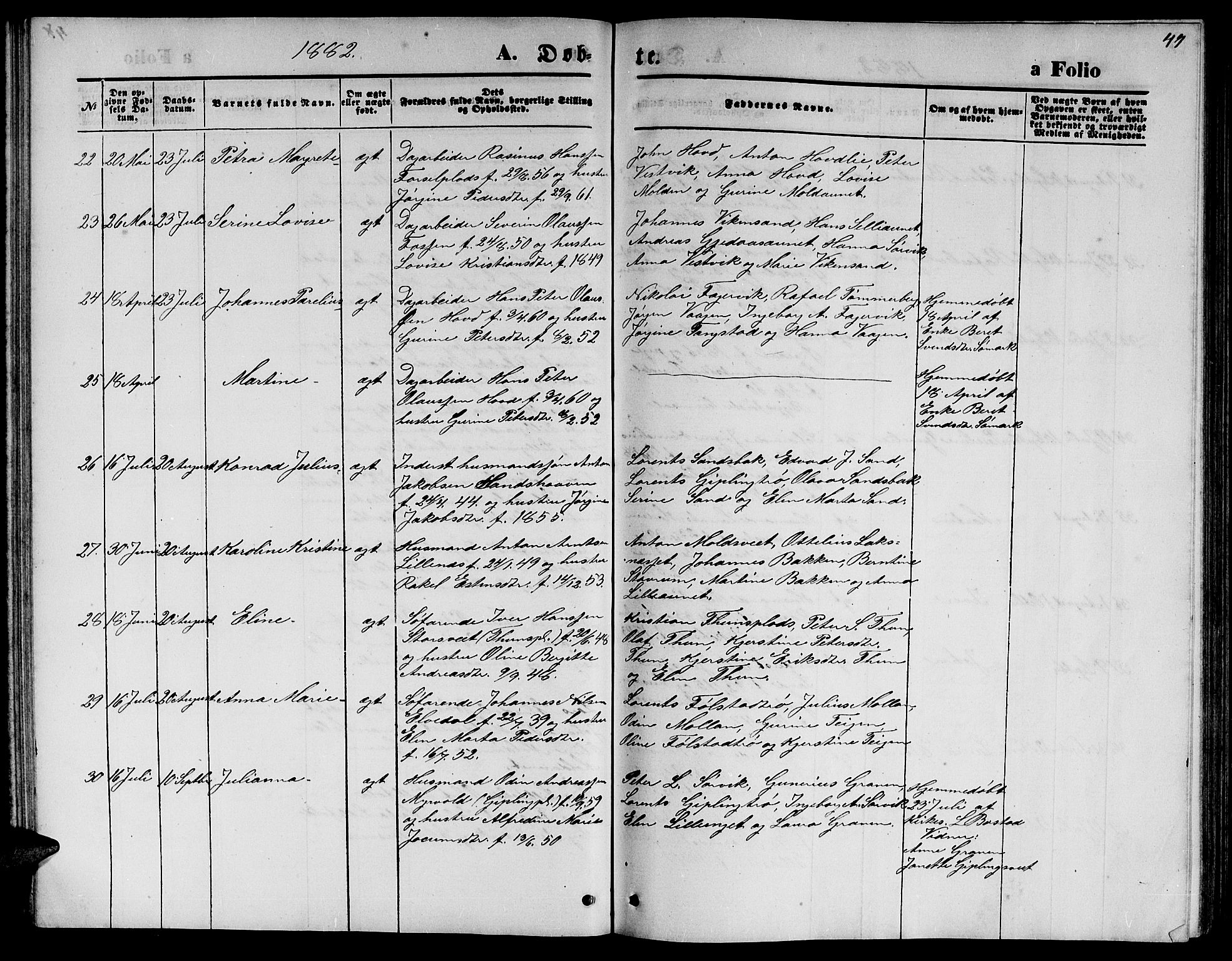 Ministerialprotokoller, klokkerbøker og fødselsregistre - Nord-Trøndelag, SAT/A-1458/744/L0422: Klokkerbok nr. 744C01, 1871-1885, s. 49