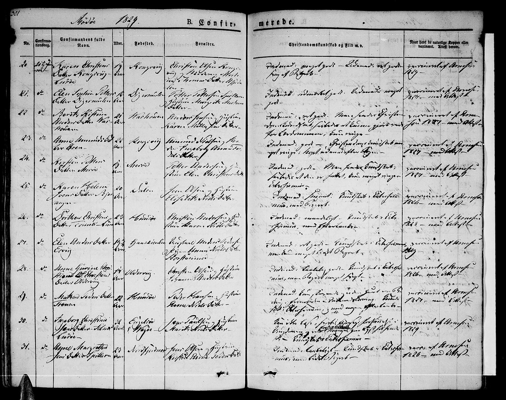 Ministerialprotokoller, klokkerbøker og fødselsregistre - Nordland, AV/SAT-A-1459/841/L0598: Ministerialbok nr. 841A06 /1, 1825-1844, s. 301