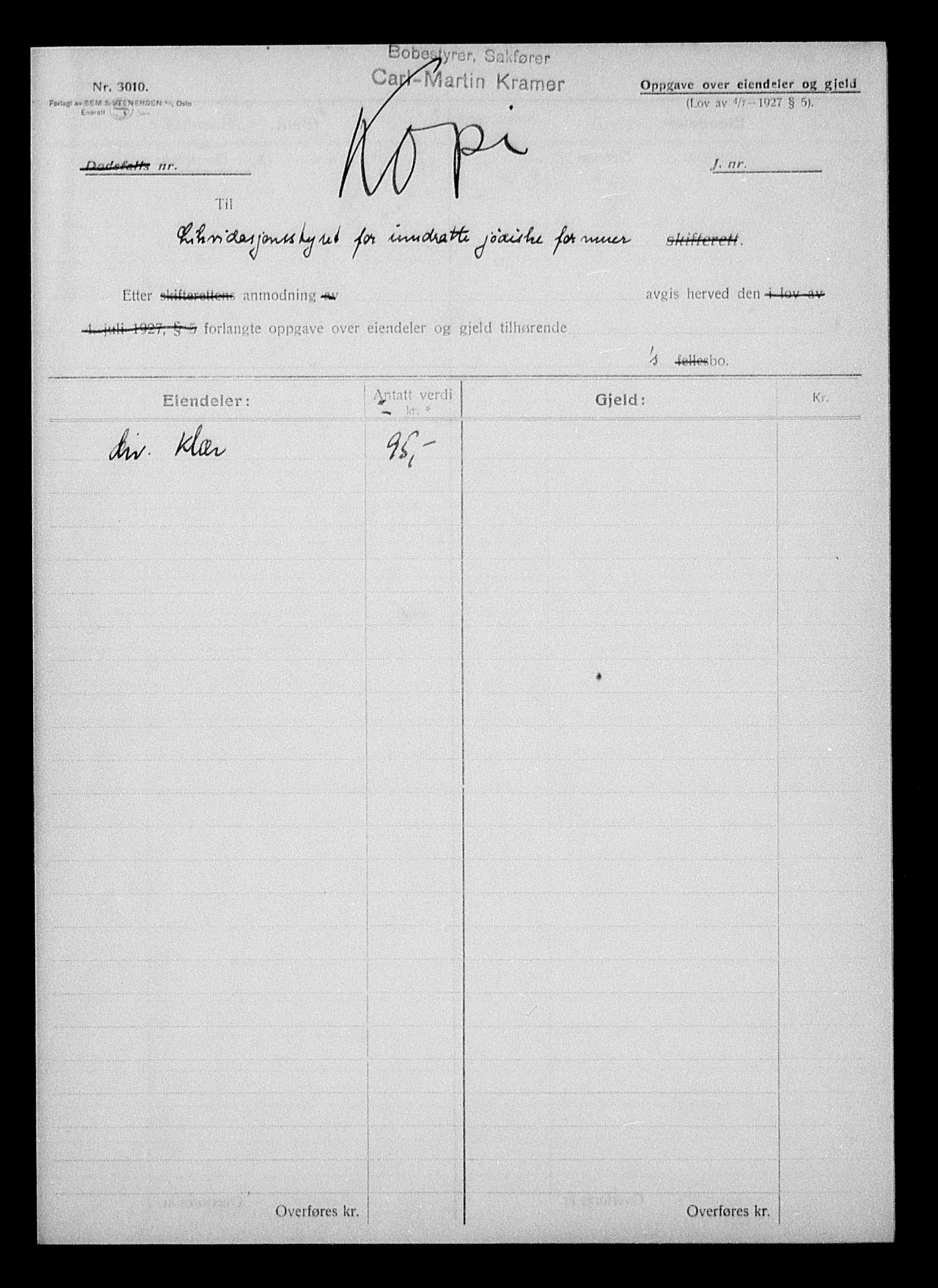 Justisdepartementet, Tilbakeføringskontoret for inndratte formuer, AV/RA-S-1564/H/Hc/Hcc/L0975: --, 1945-1947, s. 446