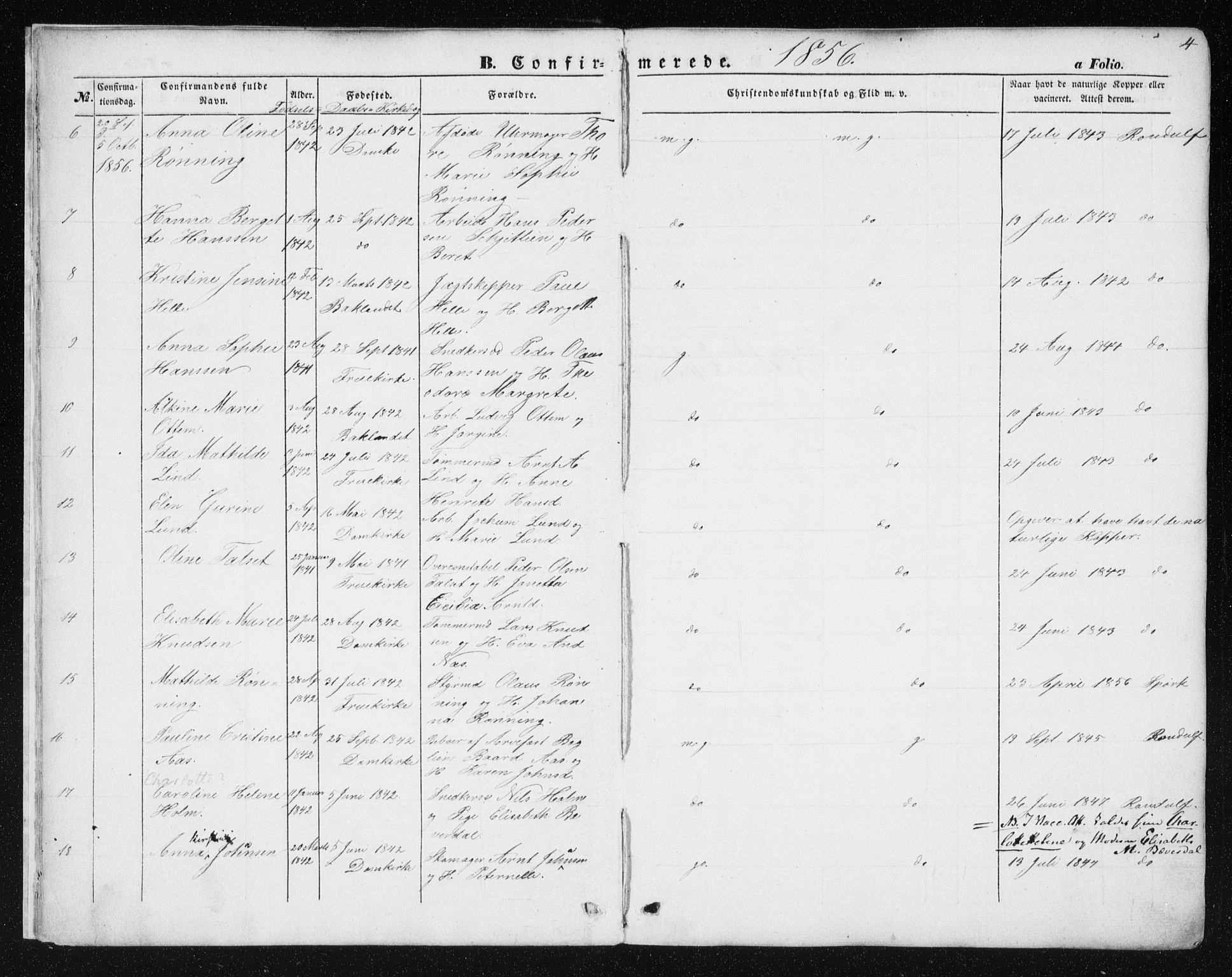 Ministerialprotokoller, klokkerbøker og fødselsregistre - Sør-Trøndelag, SAT/A-1456/602/L0114: Ministerialbok nr. 602A12, 1856-1872, s. 4