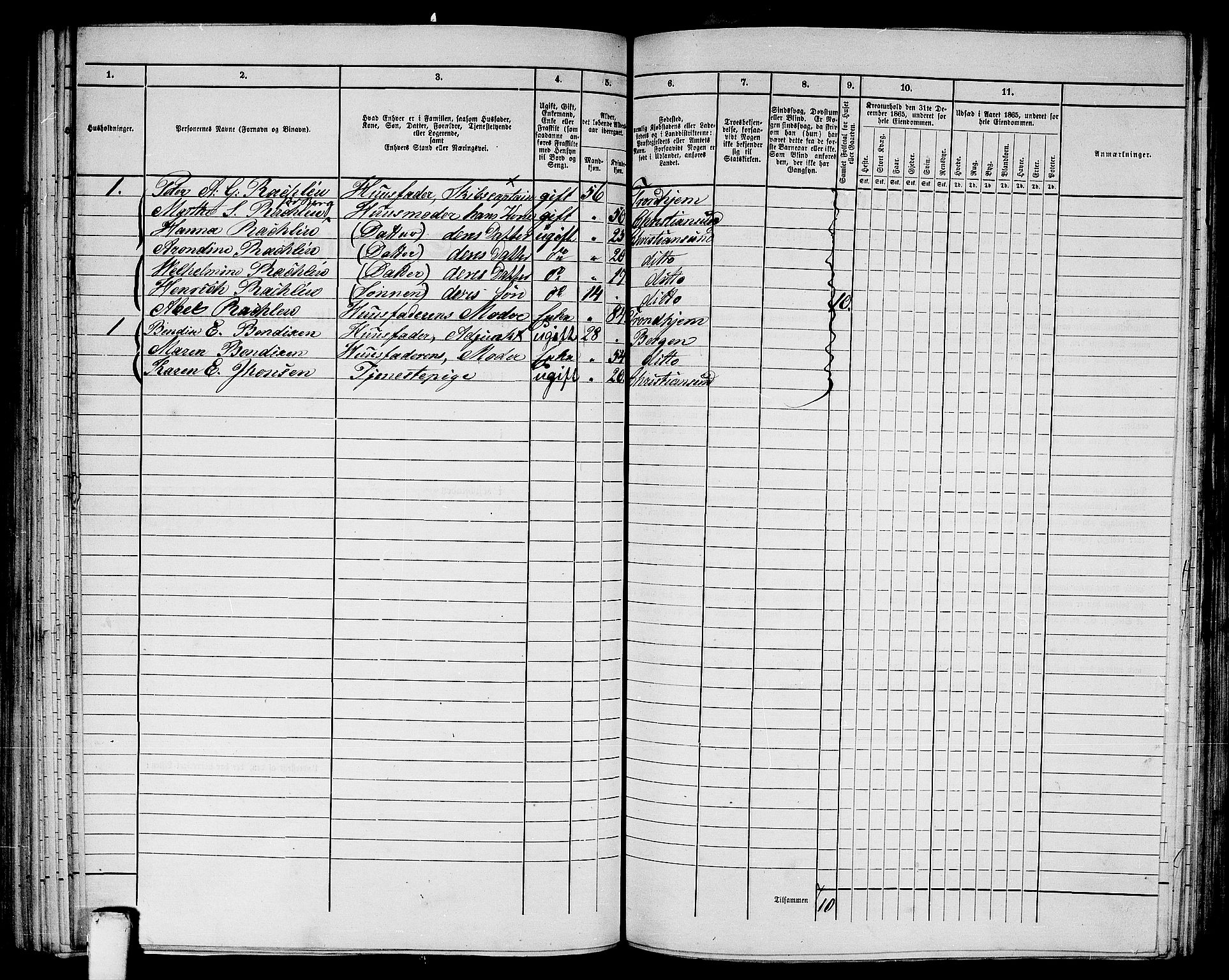 RA, Folketelling 1865 for 1503B Kristiansund prestegjeld, Kristiansund kjøpstad, 1865, s. 213