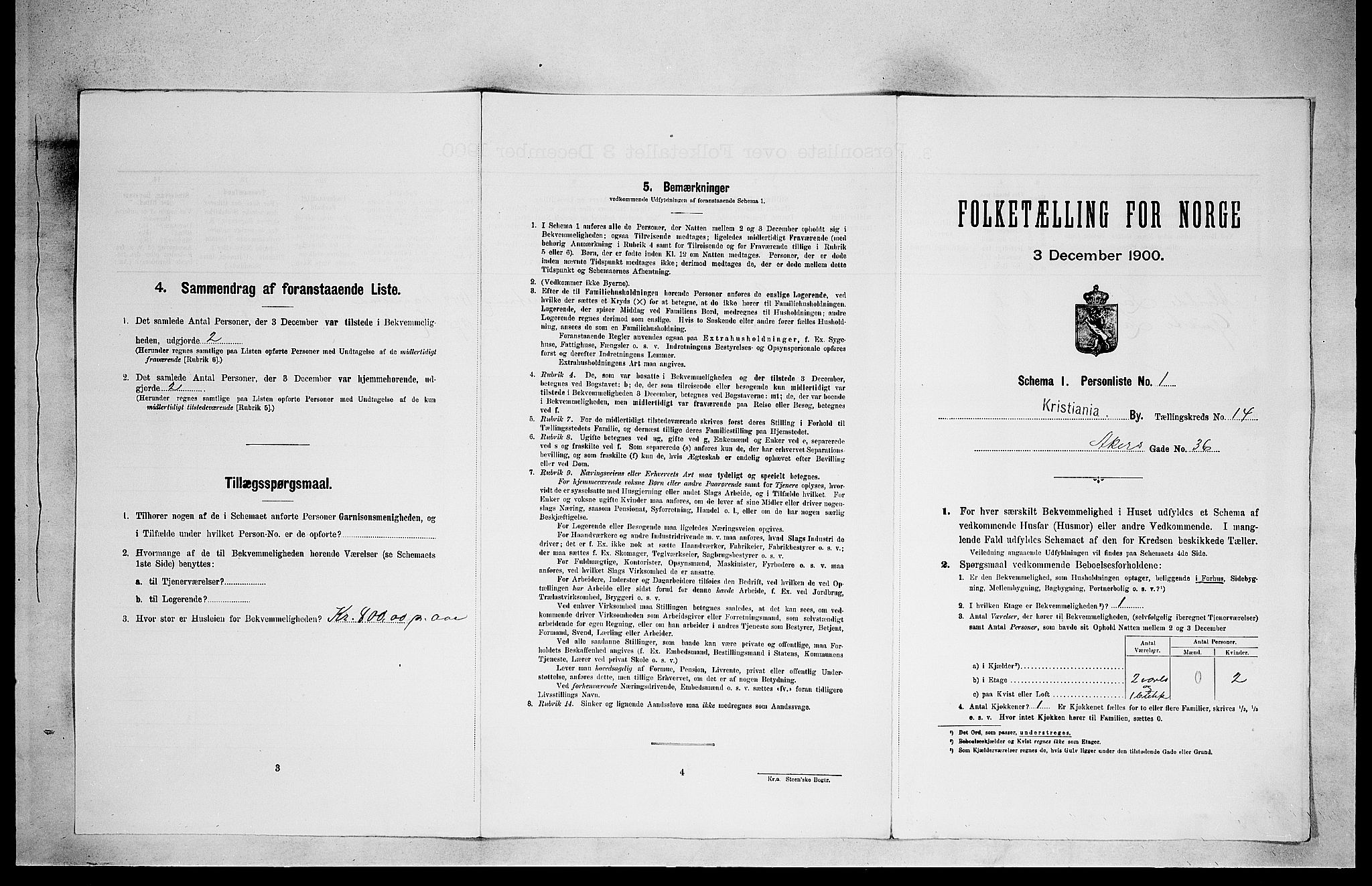 SAO, Folketelling 1900 for 0301 Kristiania kjøpstad, 1900, s. 1299