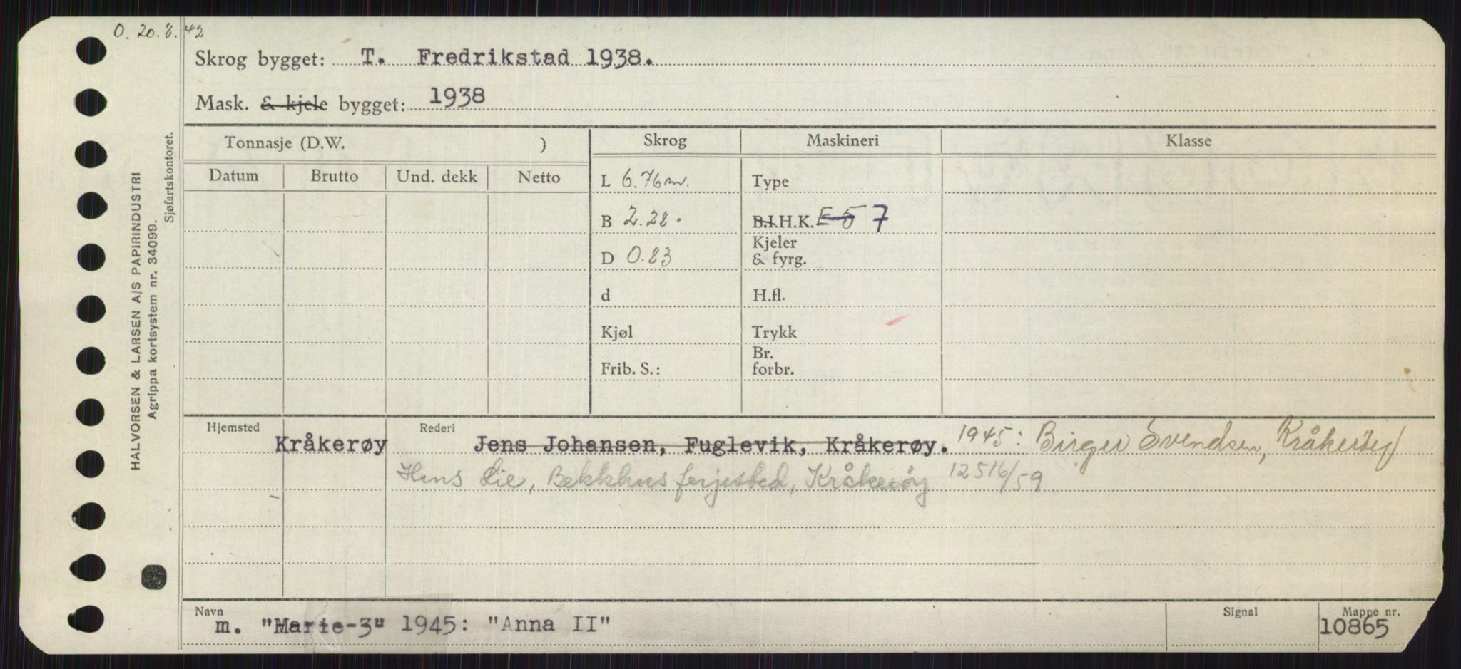 Sjøfartsdirektoratet med forløpere, Skipsmålingen, RA/S-1627/H/Ha/L0001/0001: Fartøy, A-Eig / Fartøy A-Bjøn, s. 291