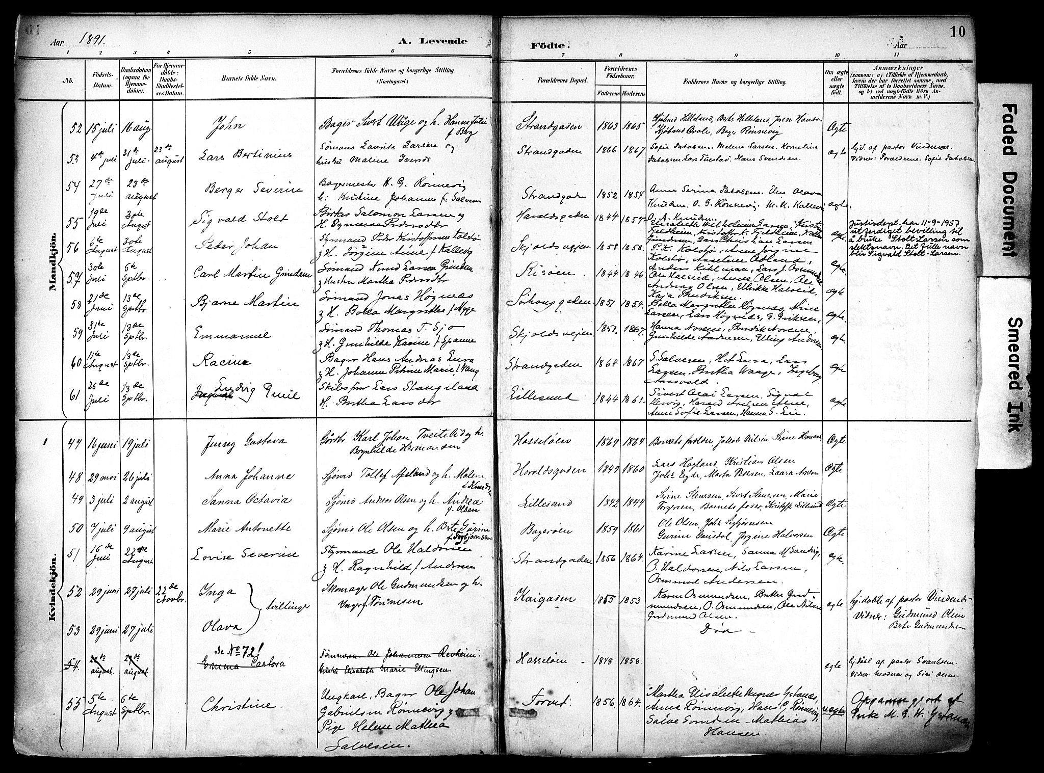 Haugesund sokneprestkontor, AV/SAST-A -101863/H/Ha/Haa/L0006: Ministerialbok nr. A 6, 1891-1907, s. 10