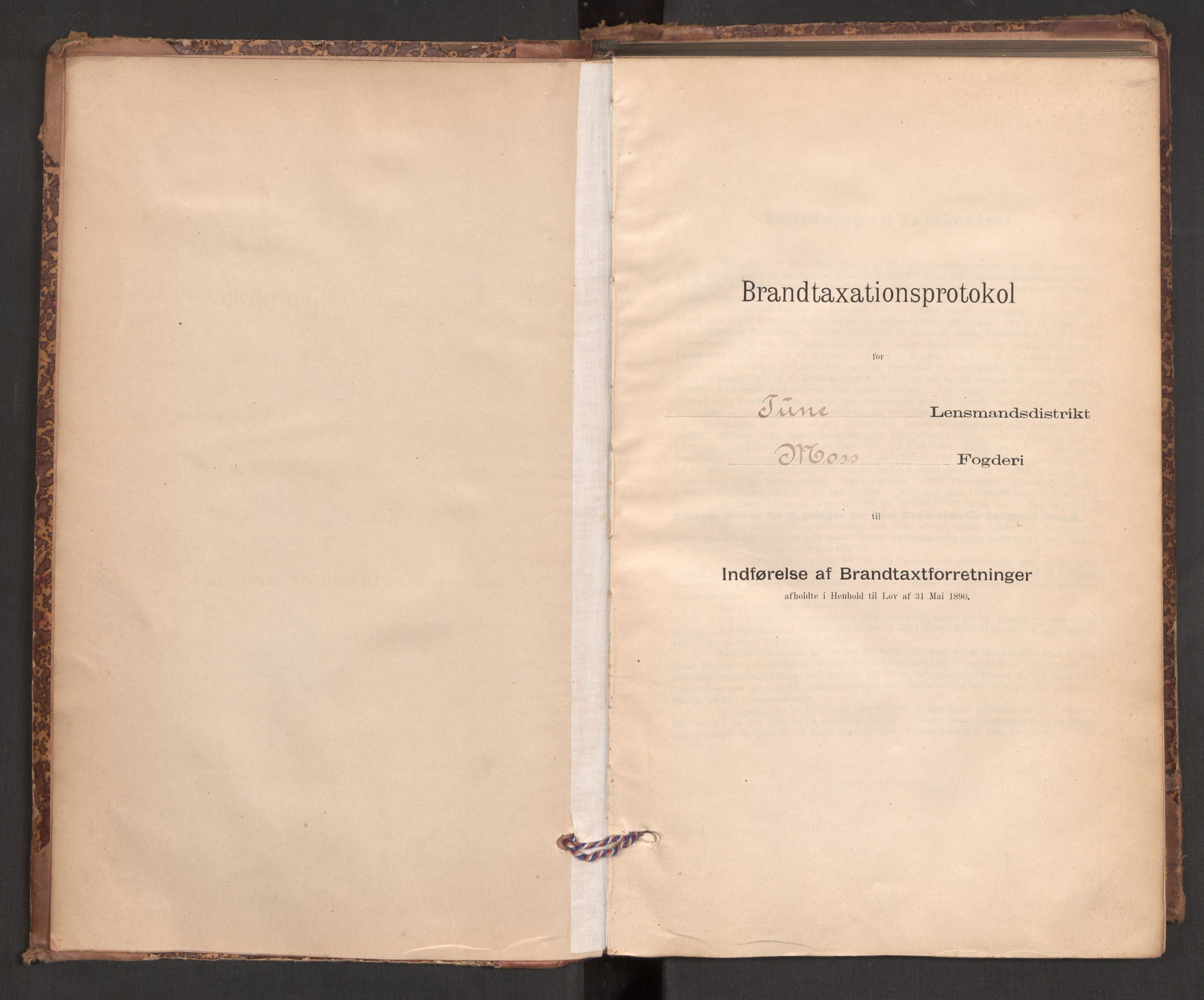 Norges brannkasse, branntakster Tune, AV/SAO-A-11375/F/Fb/L0001: Branntakstprotokoll, 1895-1909