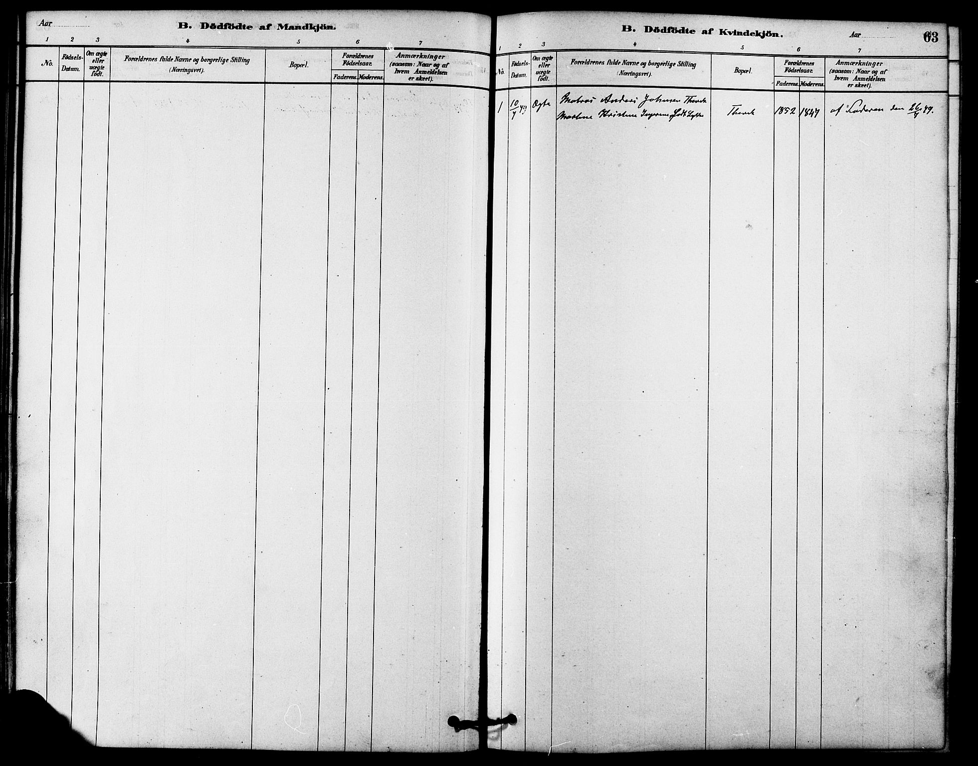 Ministerialprotokoller, klokkerbøker og fødselsregistre - Møre og Romsdal, SAT/A-1454/578/L0906: Ministerialbok nr. 578A05, 1878-1886, s. 63
