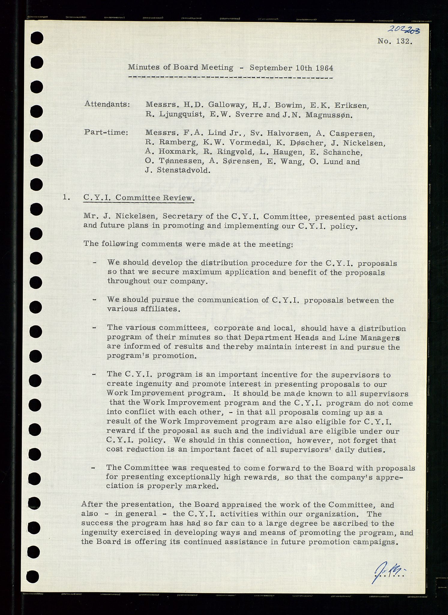 Pa 0982 - Esso Norge A/S, AV/SAST-A-100448/A/Aa/L0001/0004: Den administrerende direksjon Board minutes (styrereferater) / Den administrerende direksjon Board minutes (styrereferater), 1963-1964, s. 59