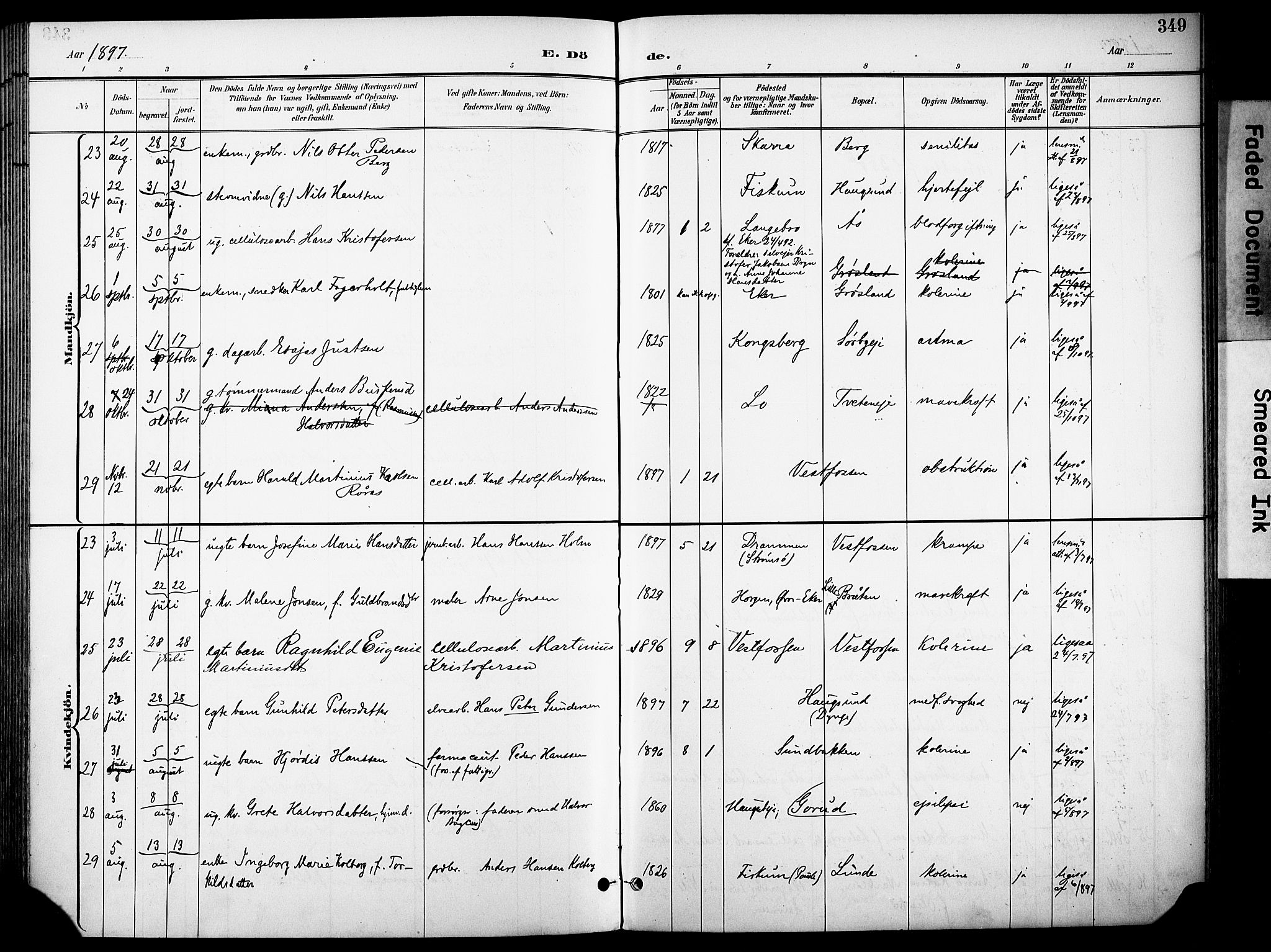 Eiker kirkebøker, AV/SAKO-A-4/F/Fb/L0003: Ministerialbok nr. II 3, 1896-1942, s. 349