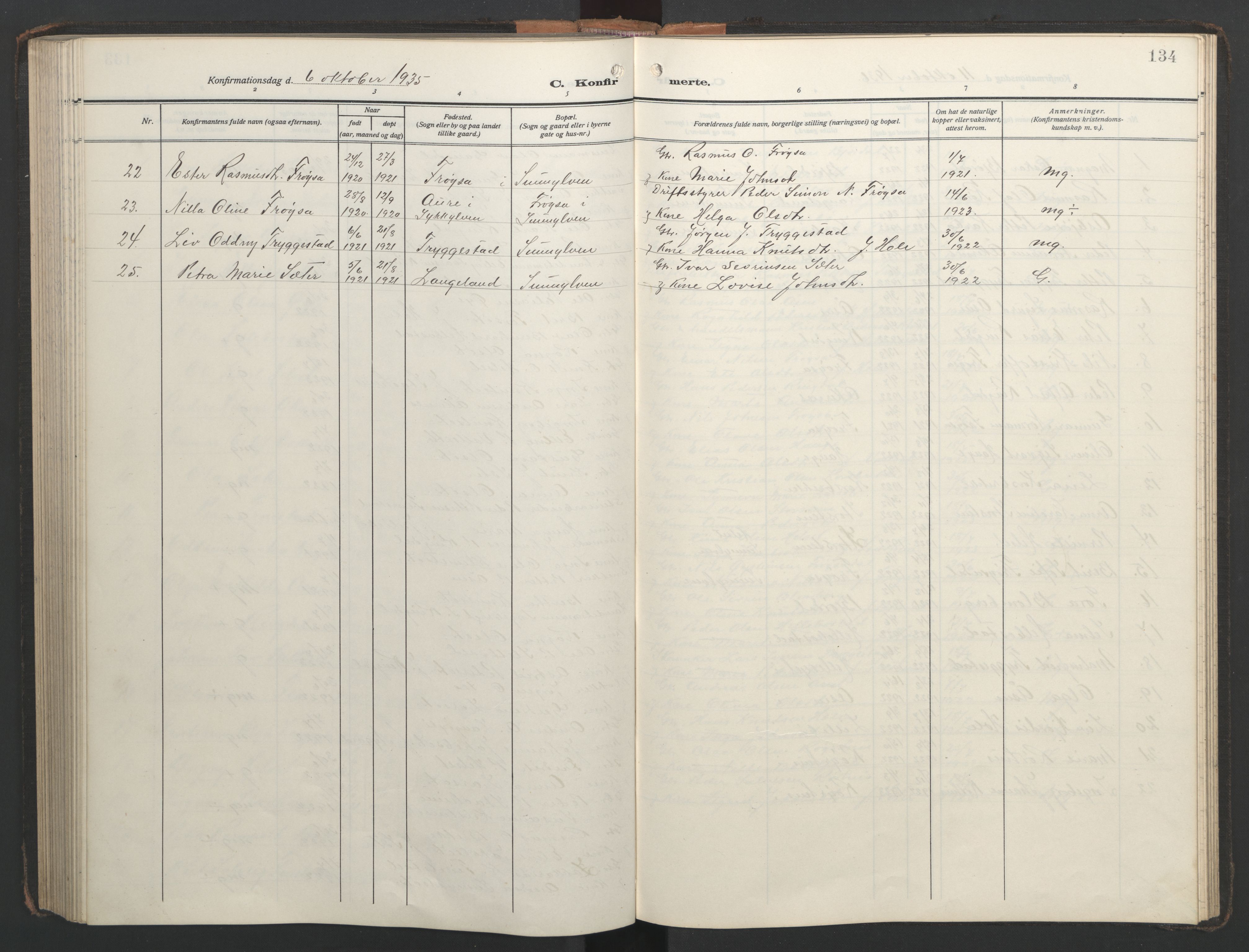 Ministerialprotokoller, klokkerbøker og fødselsregistre - Møre og Romsdal, AV/SAT-A-1454/517/L0232: Klokkerbok nr. 517C05, 1910-1946, s. 134